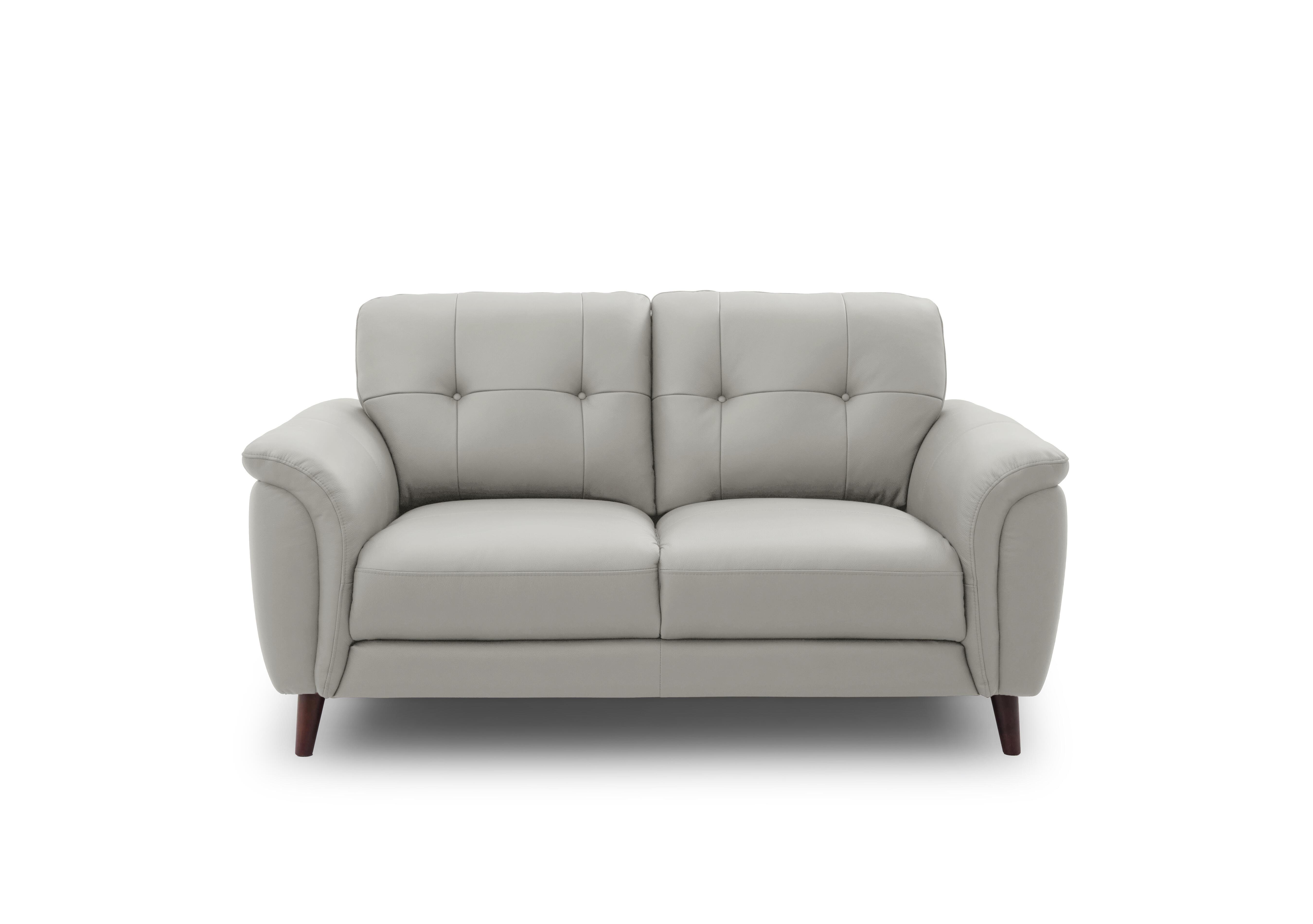 Chantilly 2 Seater Leather Sofa in Oslo Light Grey Cat-40/27 on Furniture Village