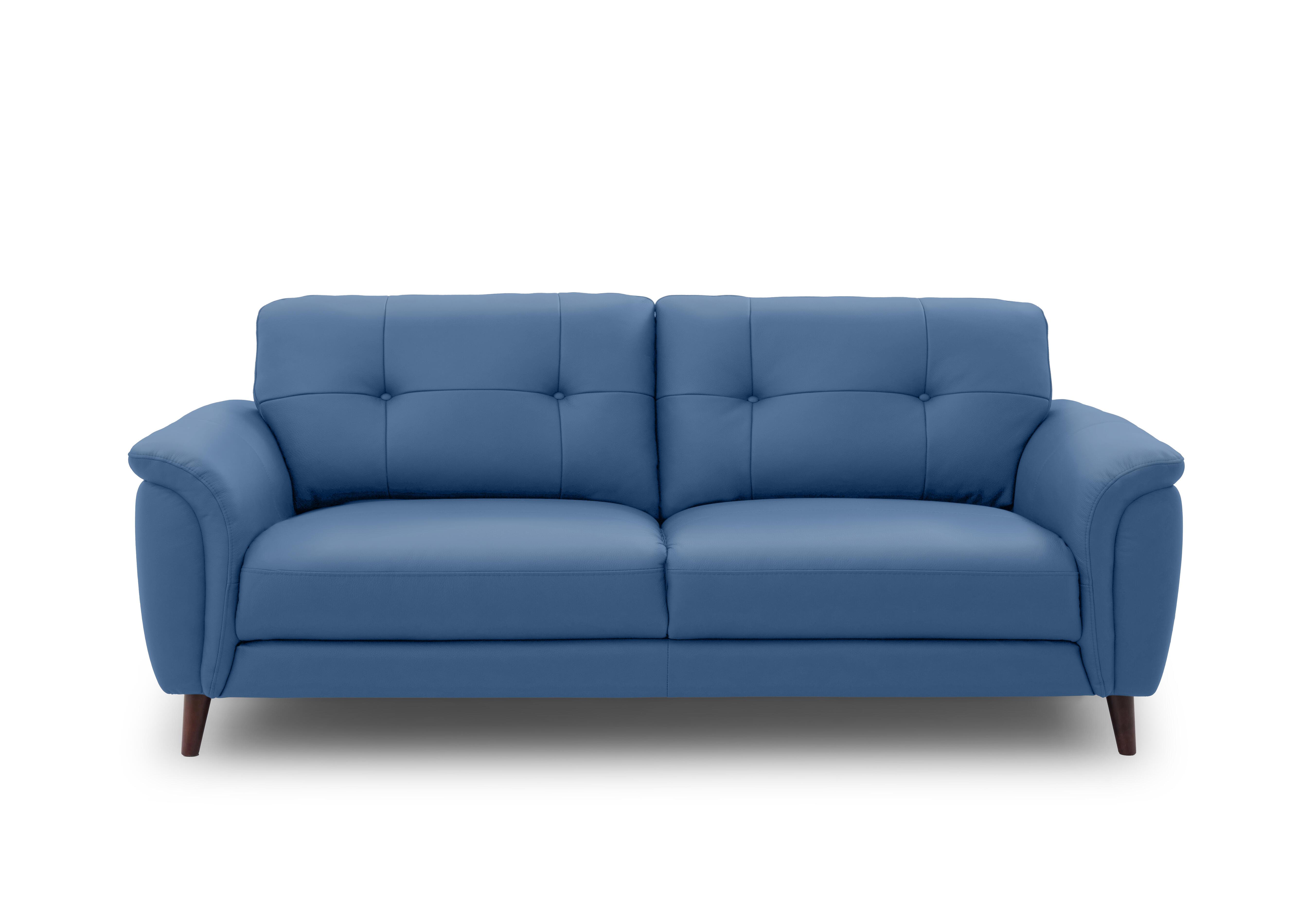 Chantilly 3 Seater Leather Sofa in Oslo Aegean Cat-40/12 on Furniture Village