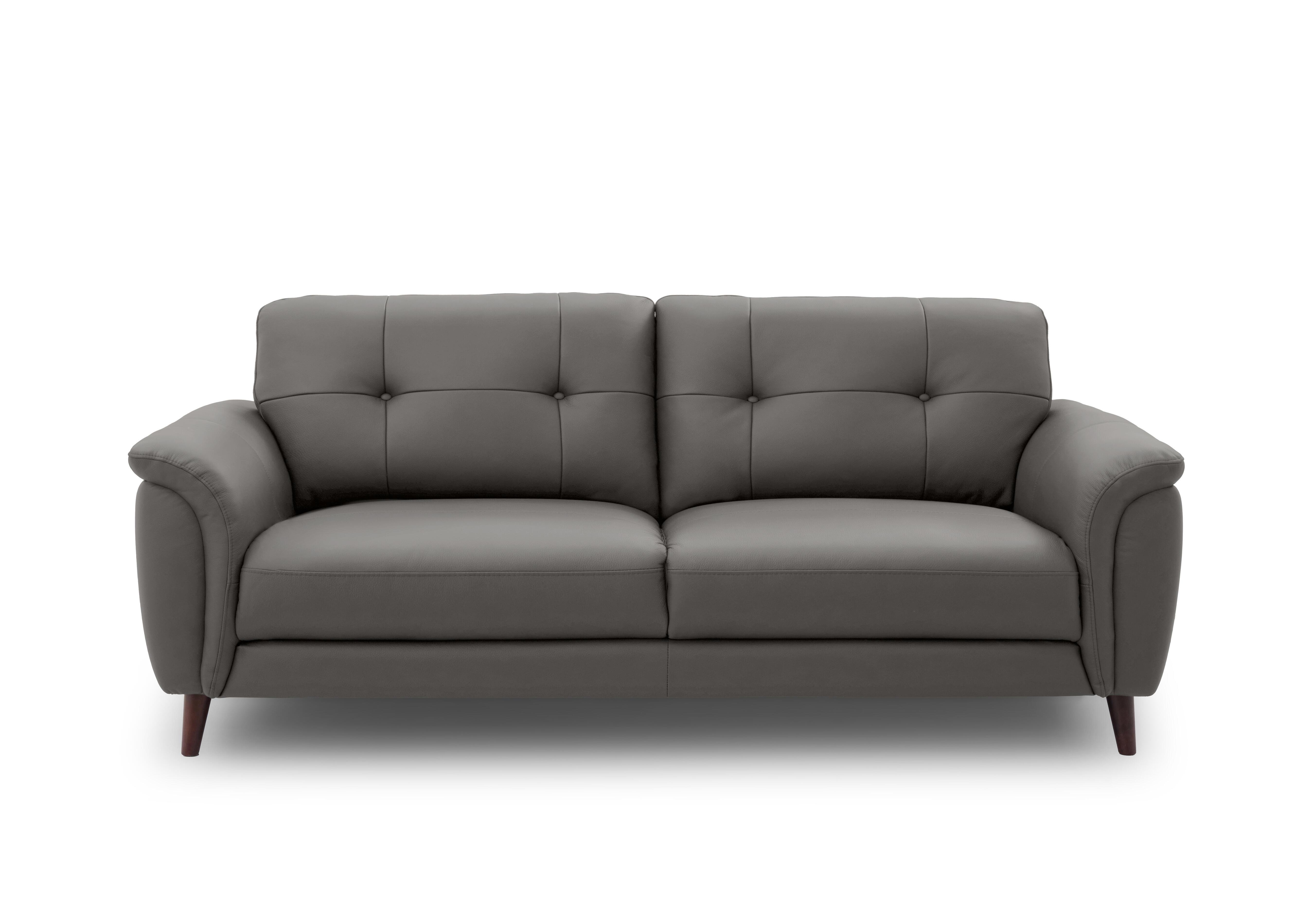 Chantilly 3 Seater Leather Sofa in Oslo Elephant Cat-40/15 on Furniture Village