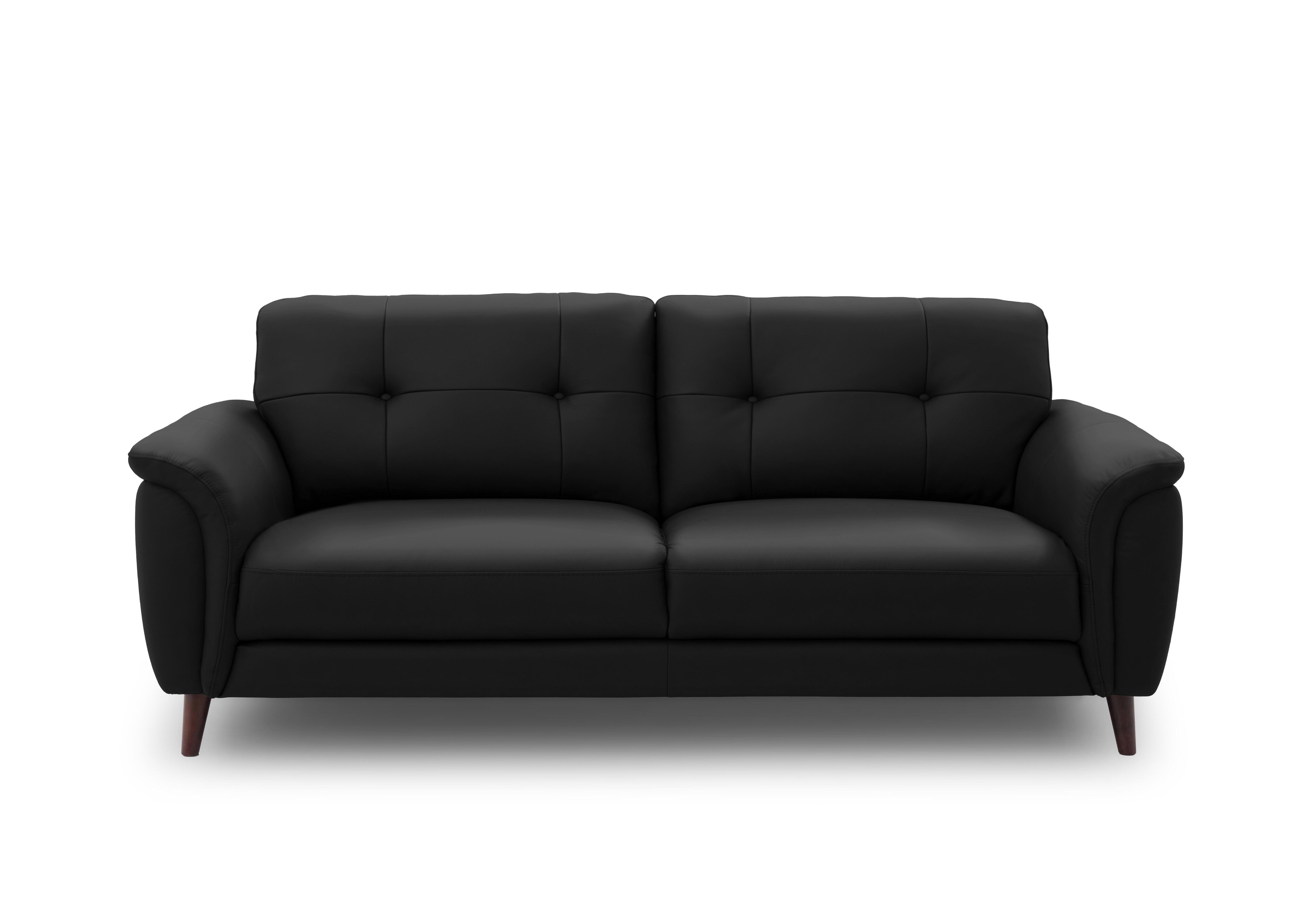 Chantilly 3 Seater Leather Sofa in Oslo Jet Black Cat-40/23 on Furniture Village