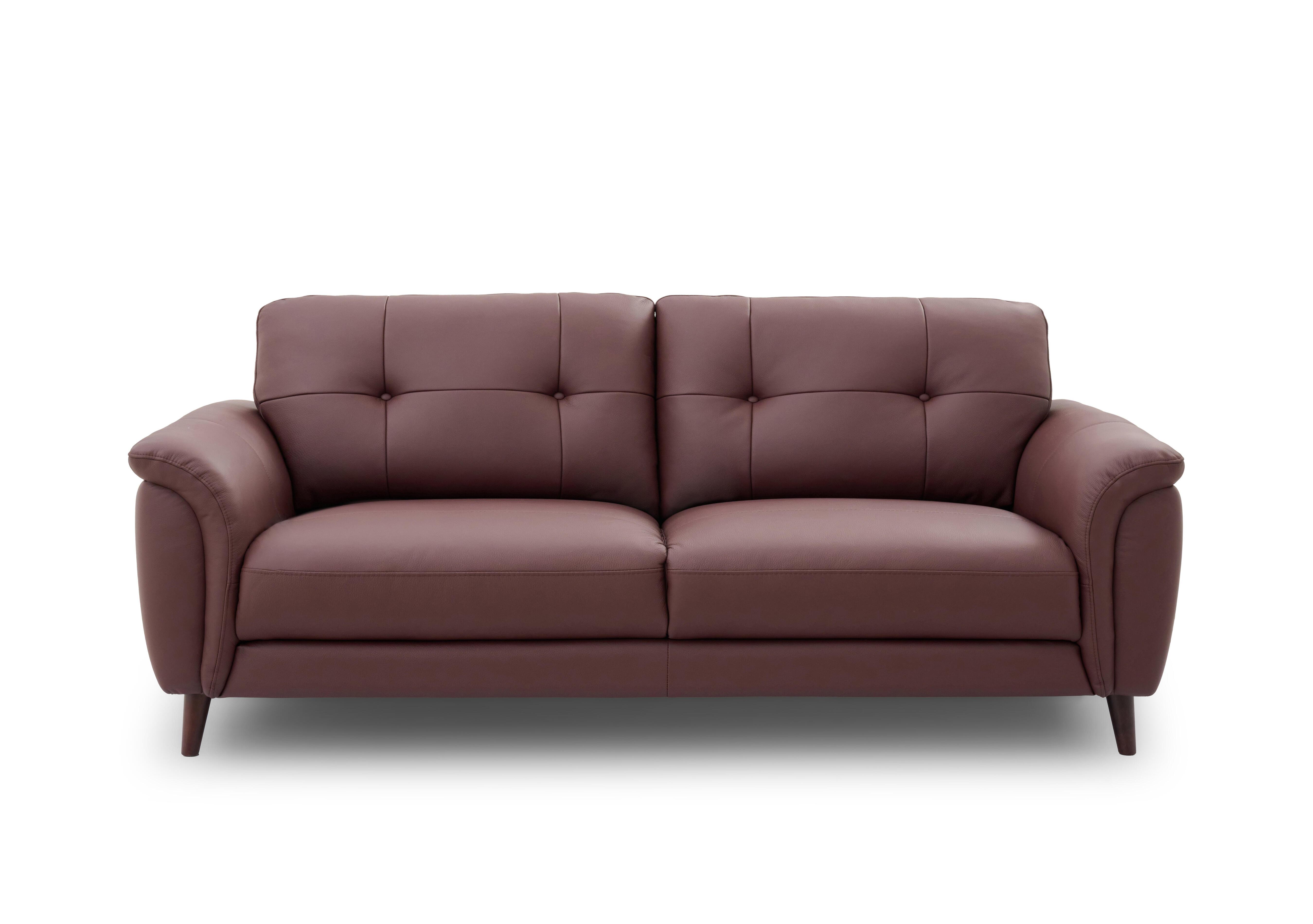Chantilly 3 Seater Leather Sofa in Oslo Mulberry Cat-40/30 on Furniture Village