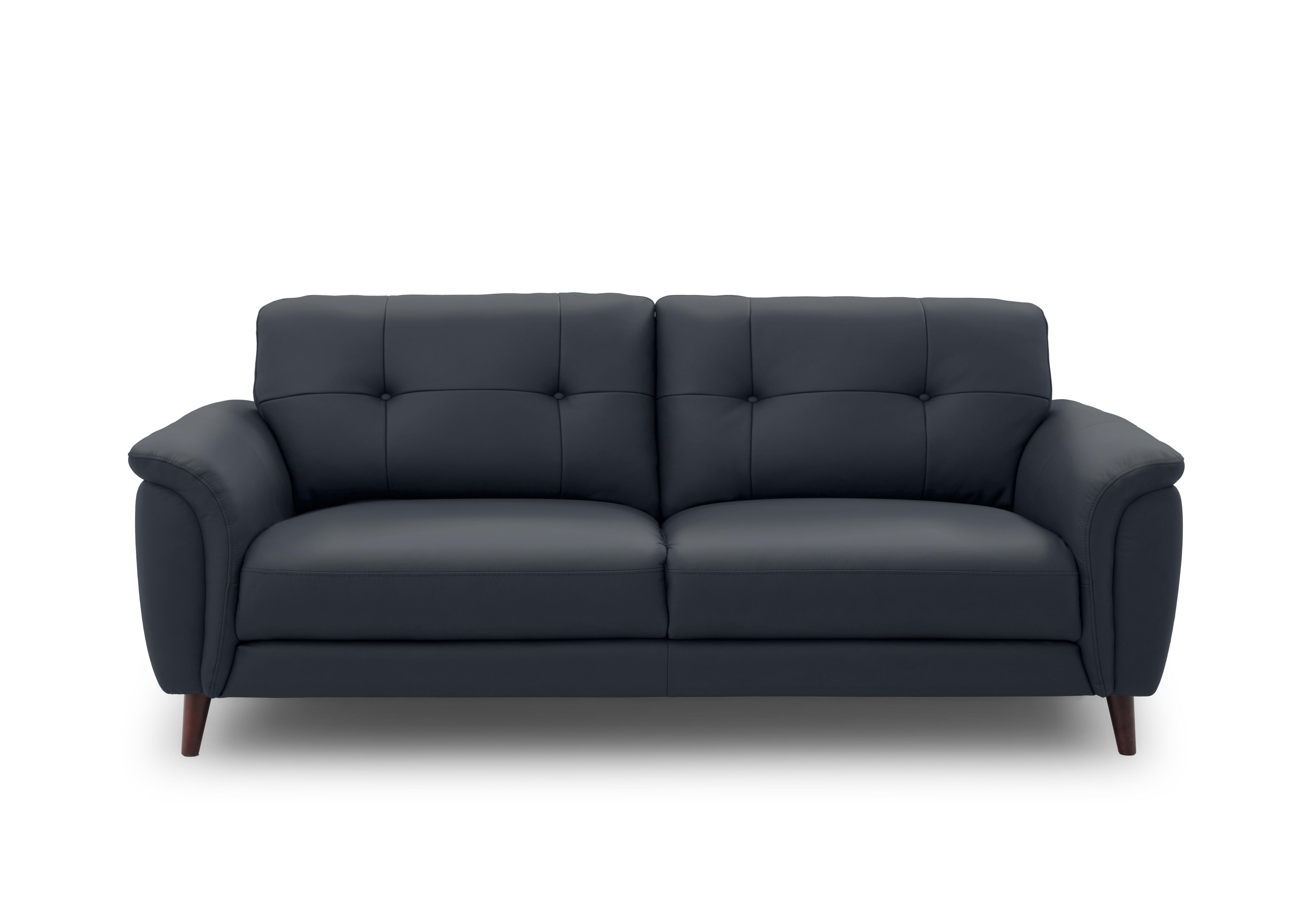 Chantilly 3 Seater Leather Sofa in Oslo Navy Cat-40/24 on Furniture Village