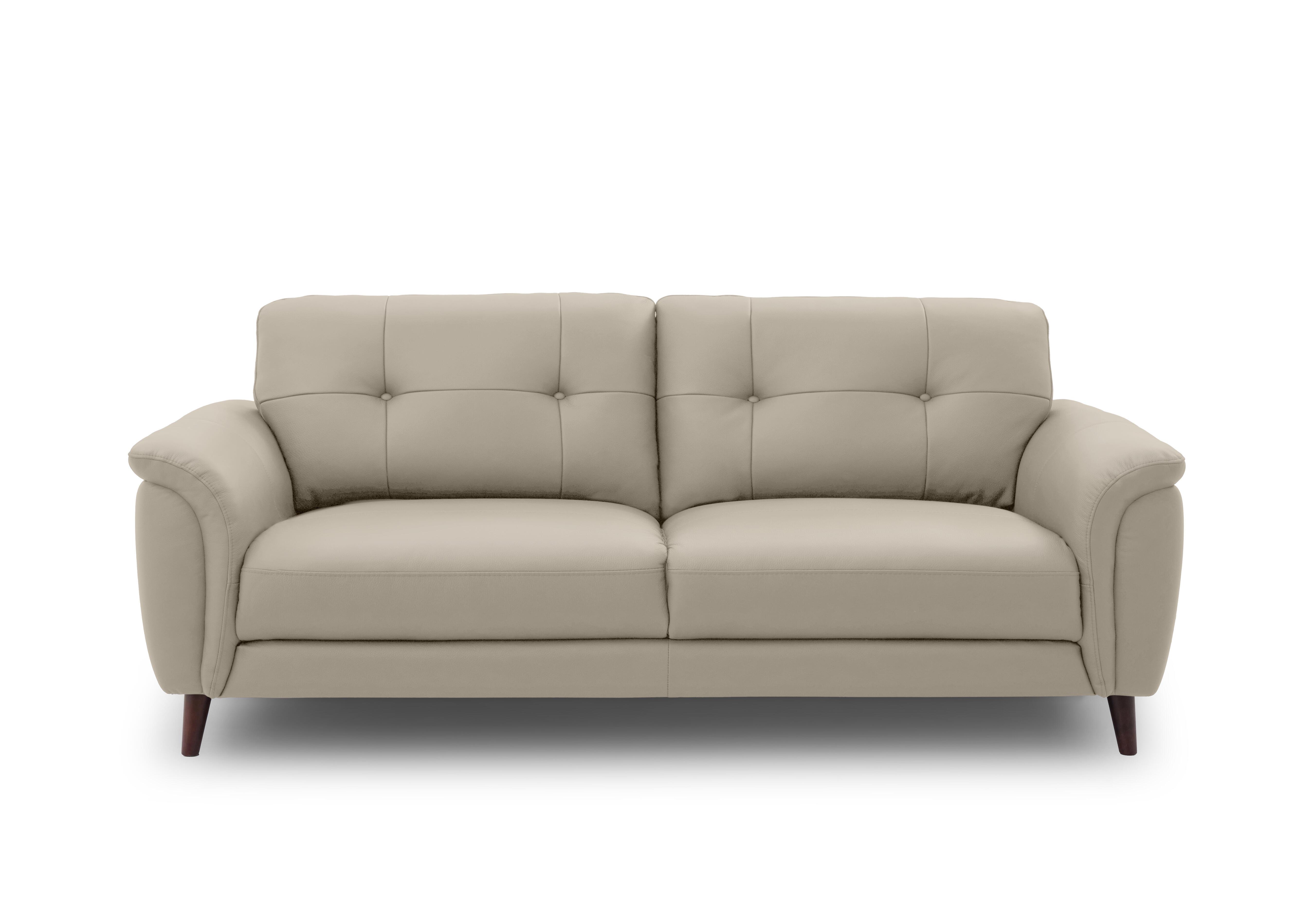Chantilly 3 Seater Leather Sofa in Oslo Oyster Cat-40/08 on Furniture Village