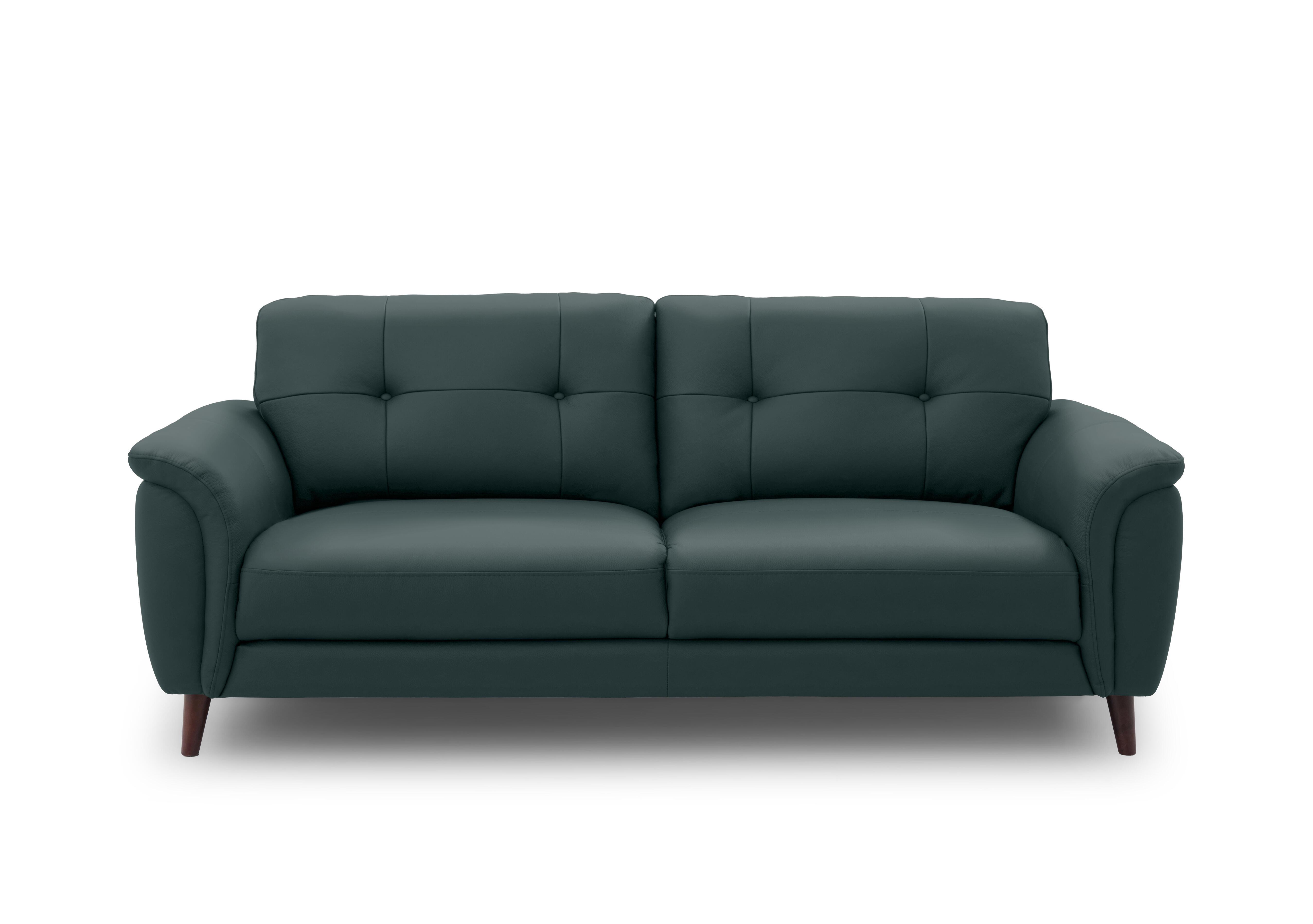 Chantilly 3 Seater Leather Sofa in Oslo Peacock Cat-40/09 on Furniture Village
