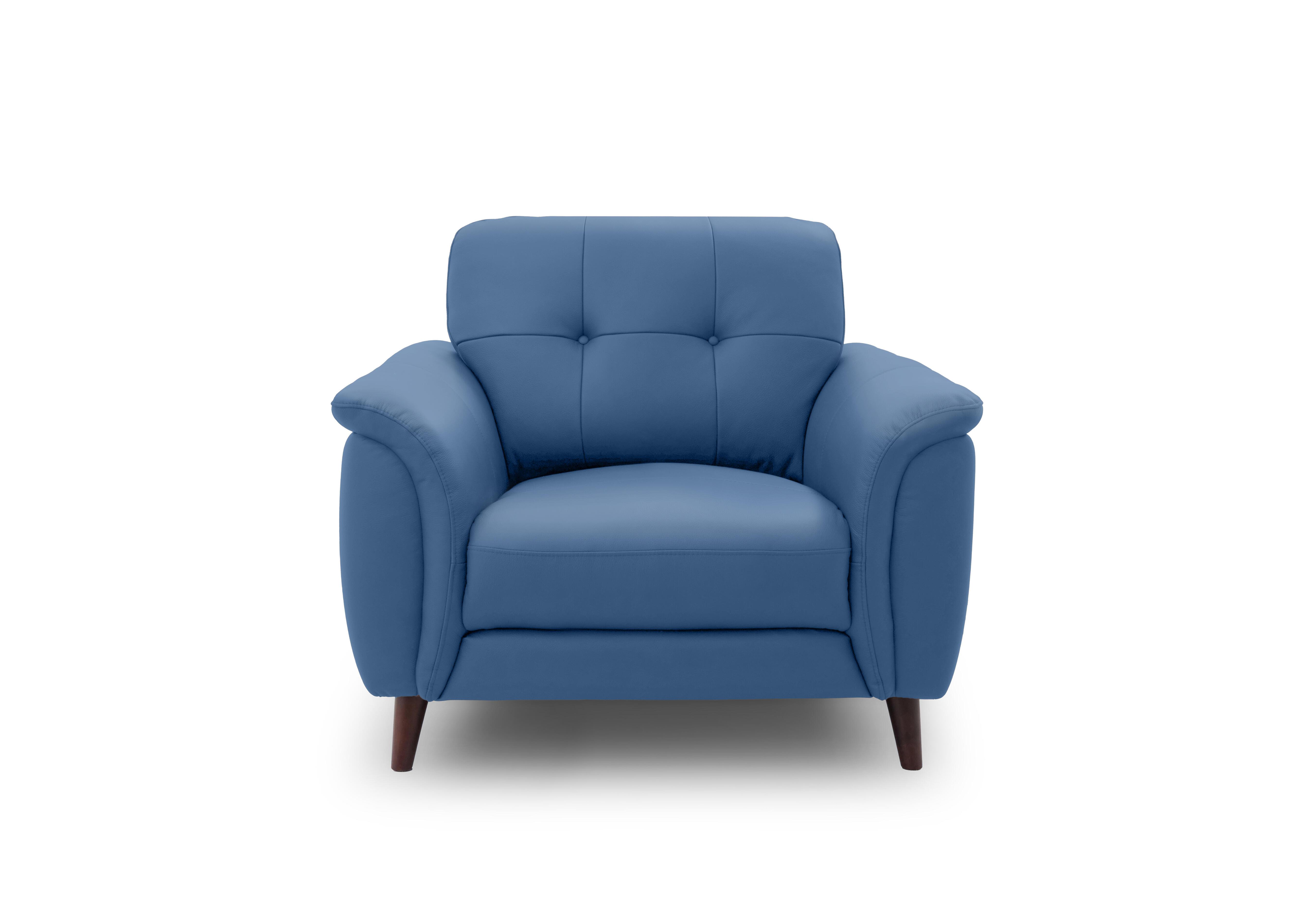 Chantilly Leather Armchair in Oslo Aegean Cat-40/12 on Furniture Village