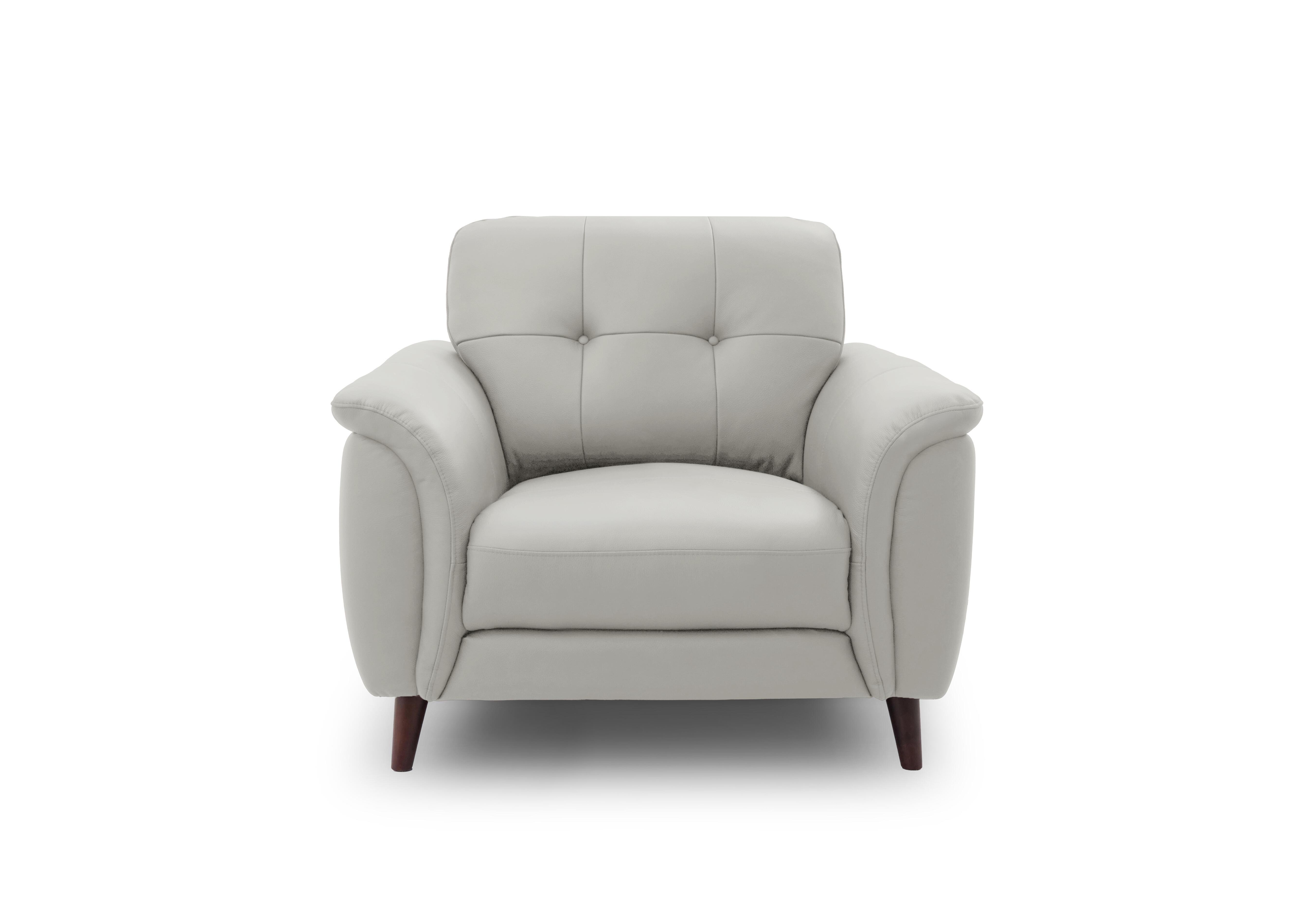 Chantilly Leather Armchair in Oslo Light Grey Cat-40/27 on Furniture Village