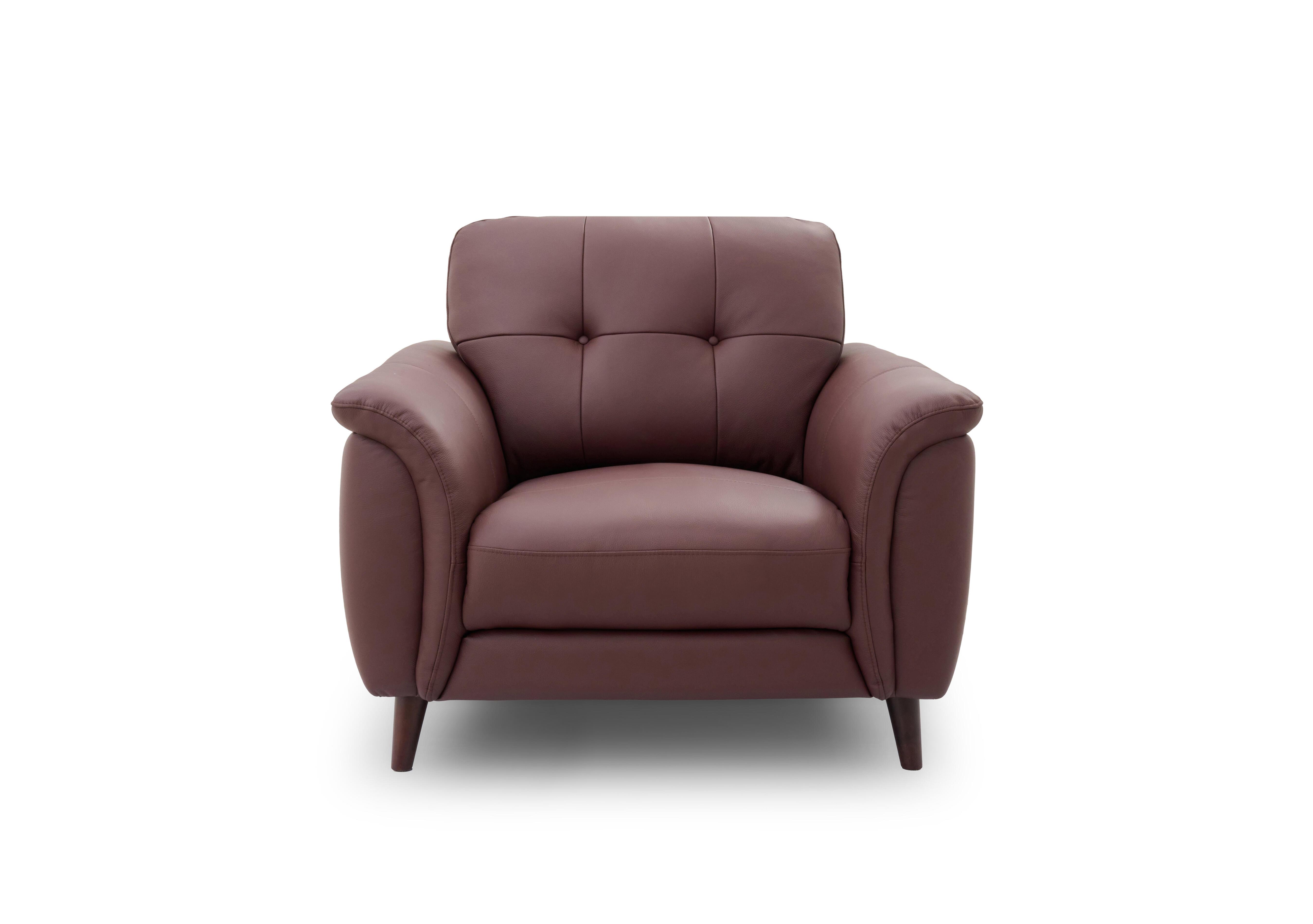 Chantilly Leather Armchair in Oslo Mulberry Cat-40/30 on Furniture Village