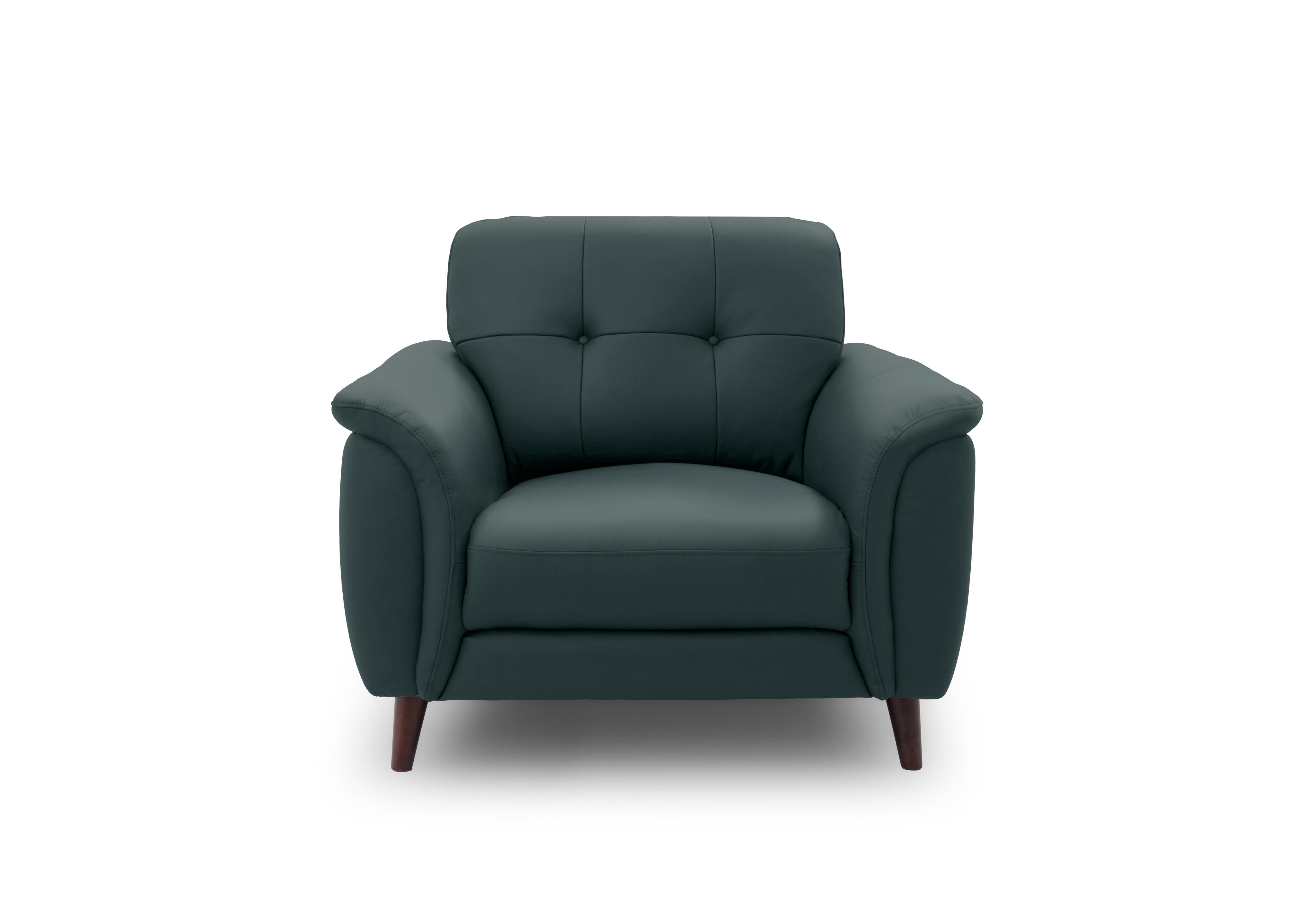 Chantilly Leather Armchair in Oslo Peacock Cat-40/09 on Furniture Village