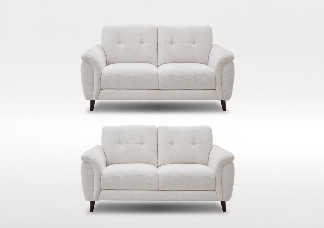 Chantilly Set of Two 2 Seater Fabric Sofas in Cloud Cool Cream 13101 on Furniture Village