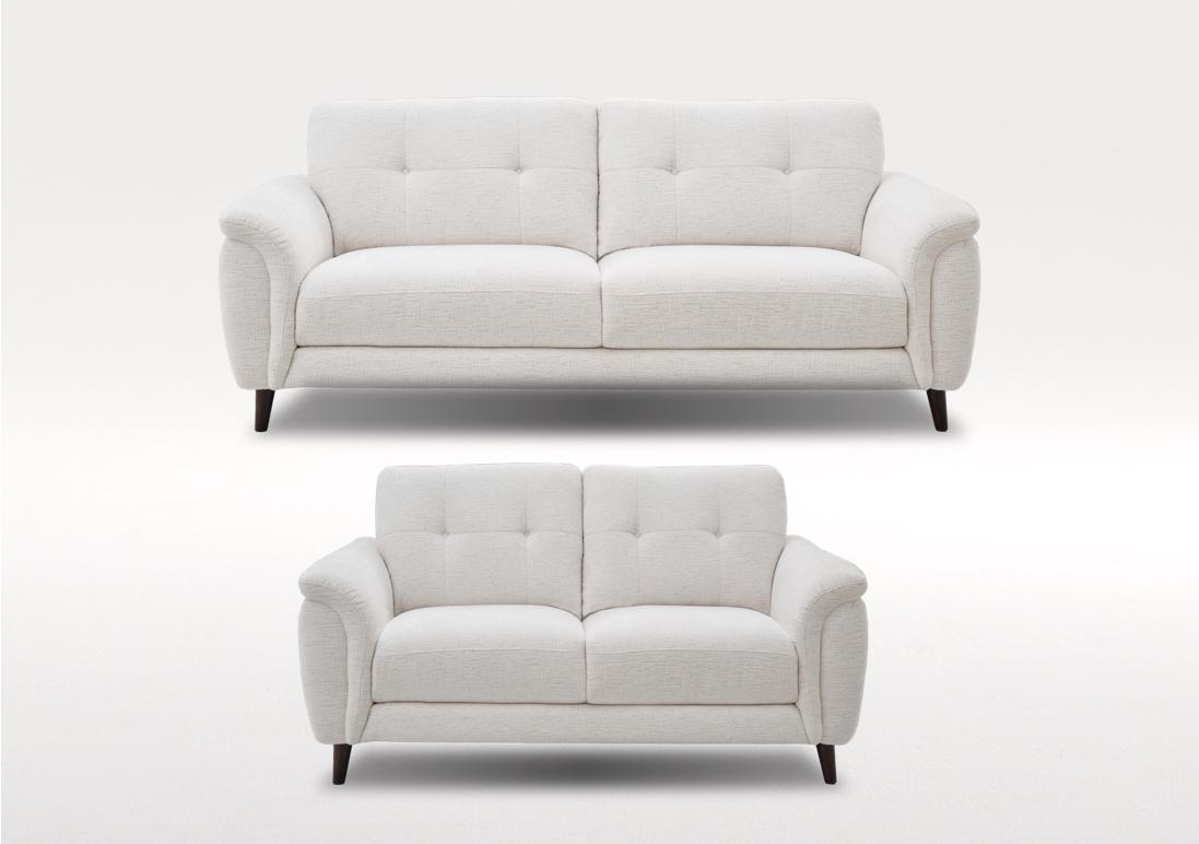 Chantilly 3 and 2 Seater Fabric Sofa Set in Cloud Cool Cream 13101 on Furniture Village