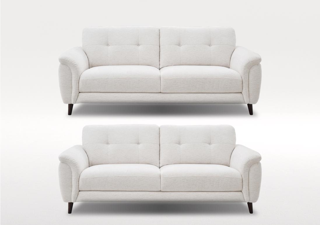 Chantilly Set of Two 3 Seater Fabric Sofas in Cloud Cool Cream 13101 on Furniture Village