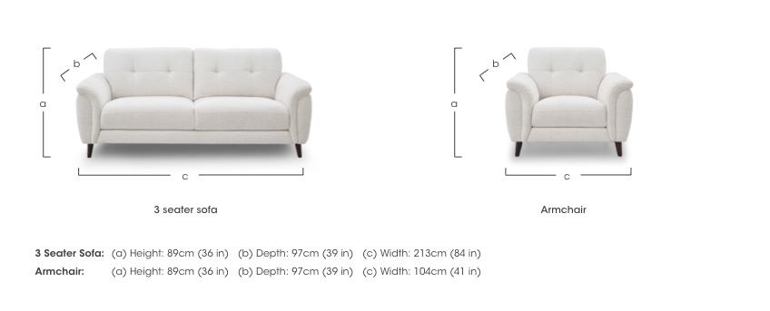 Chantilly 3 Seater Fabric Sofa and 2 Armchairs Set in  on Furniture Village