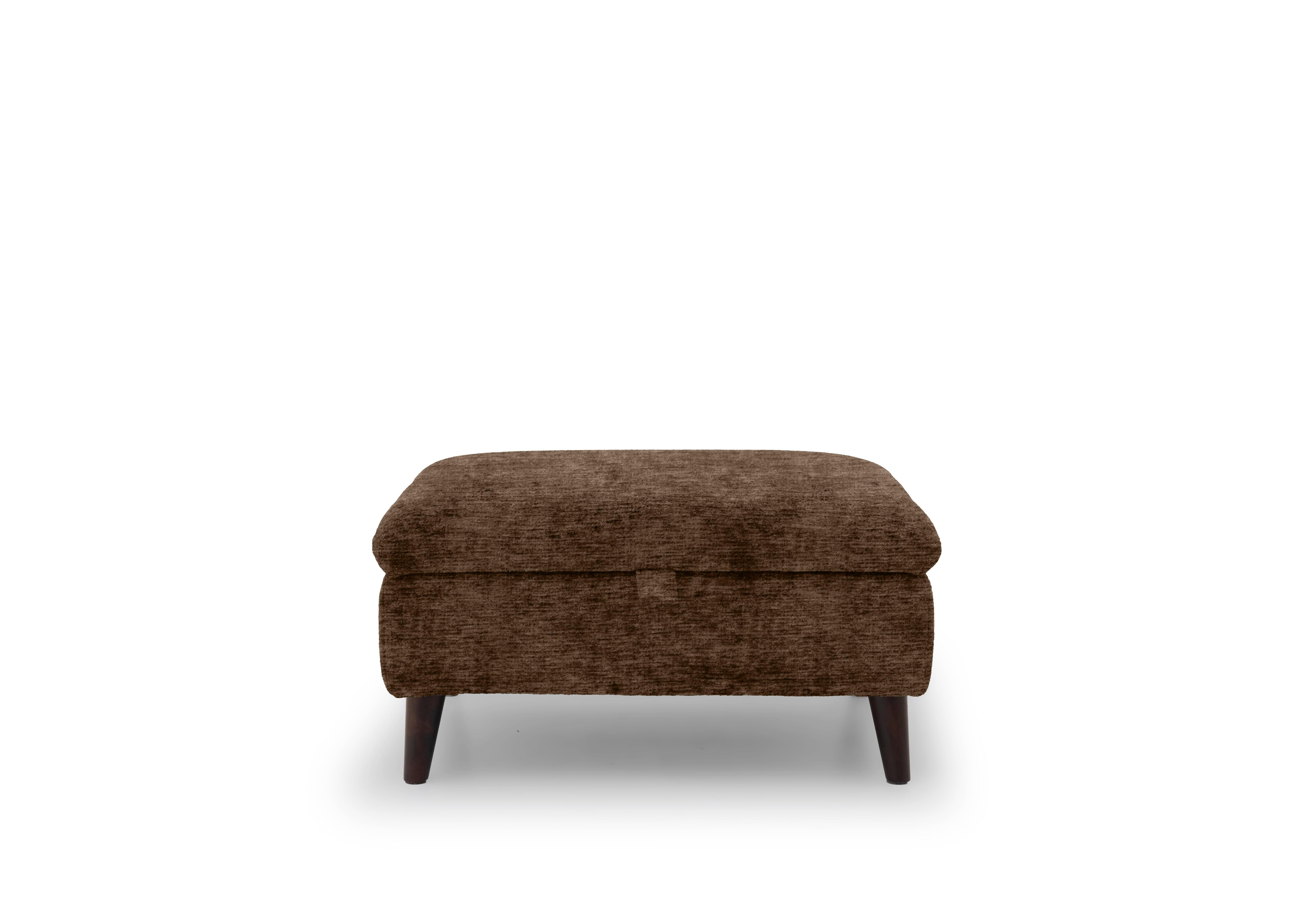Chantilly Fabric Storage Footstool in Aston Chocolate 47524 on Furniture Village