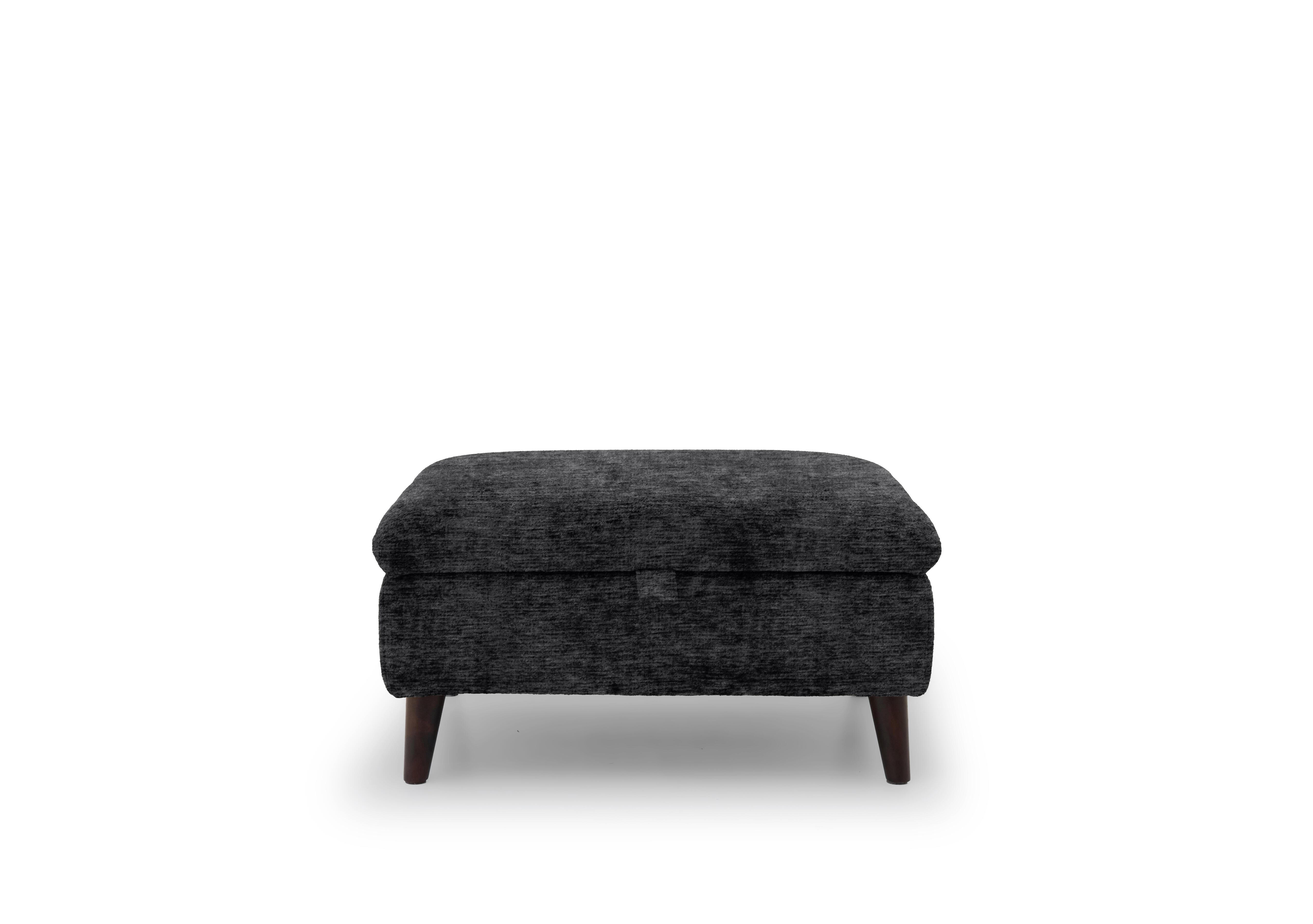 Chantilly Fabric Storage Footstool in Aston Jet Black 47514 on Furniture Village