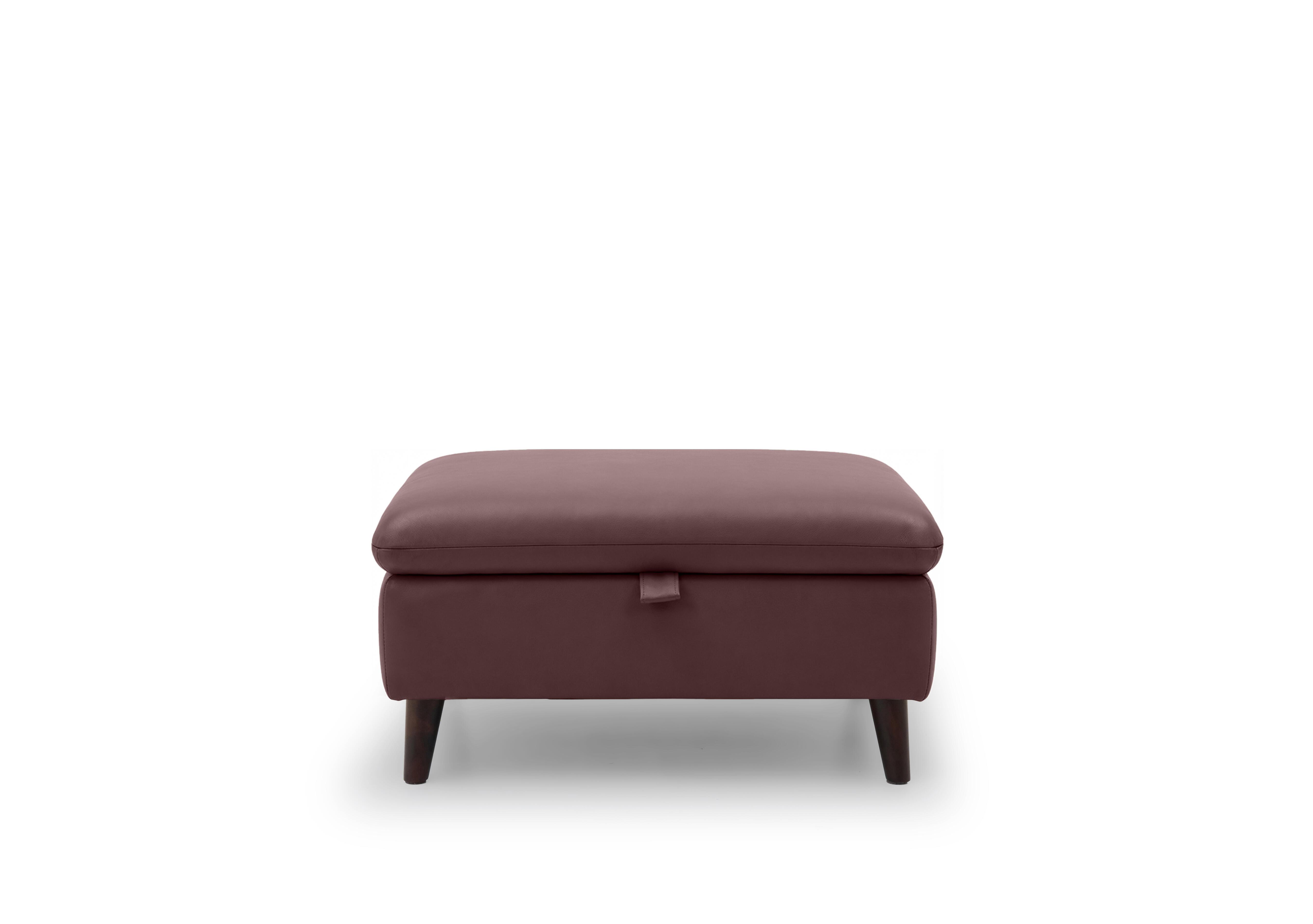 Chantilly Leather Storage Footstool in Oslo Mulberry Cat-40/30 on Furniture Village