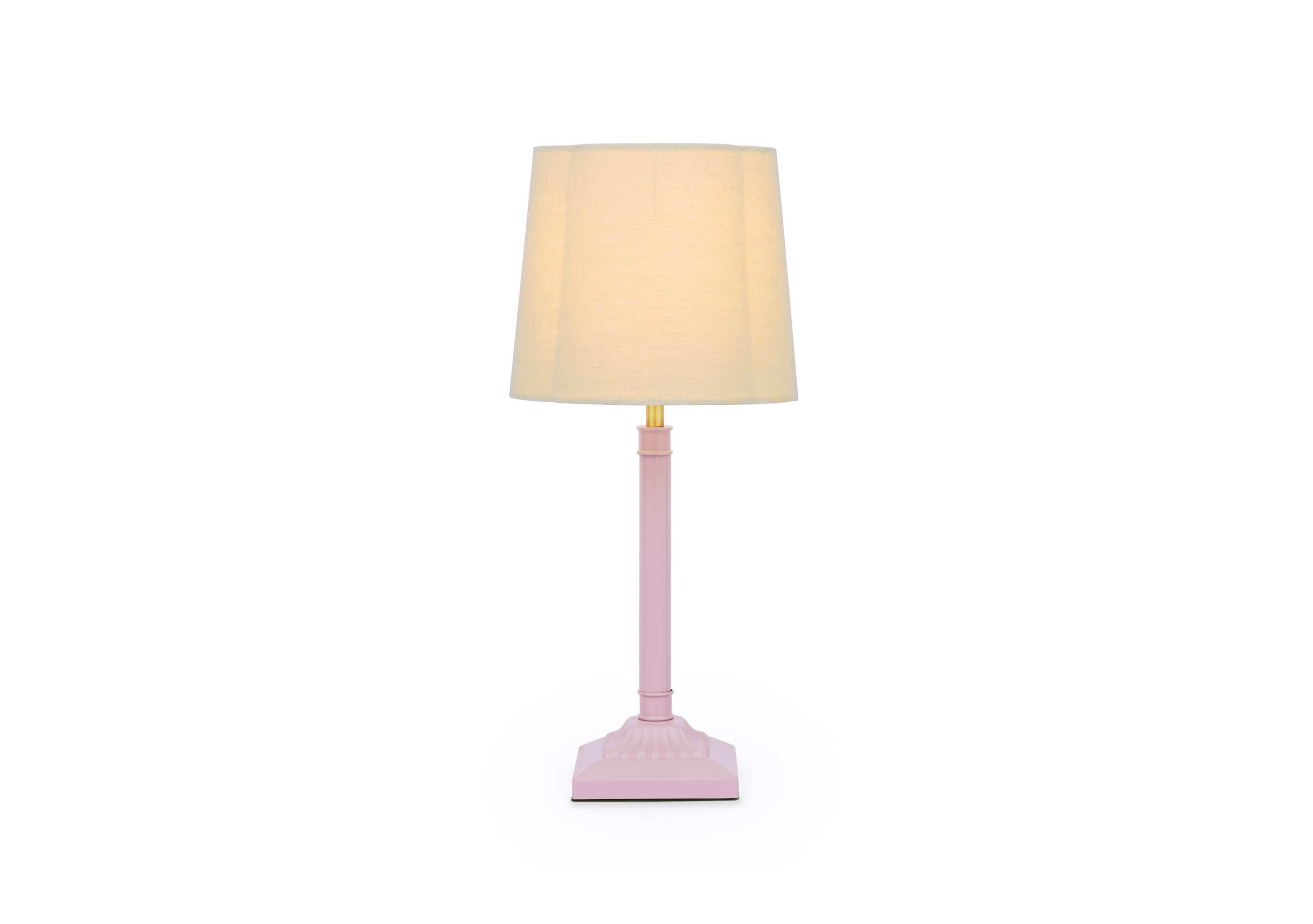 Buscot Square Table Lamp in Scallop Shade And Pink on Furniture Village