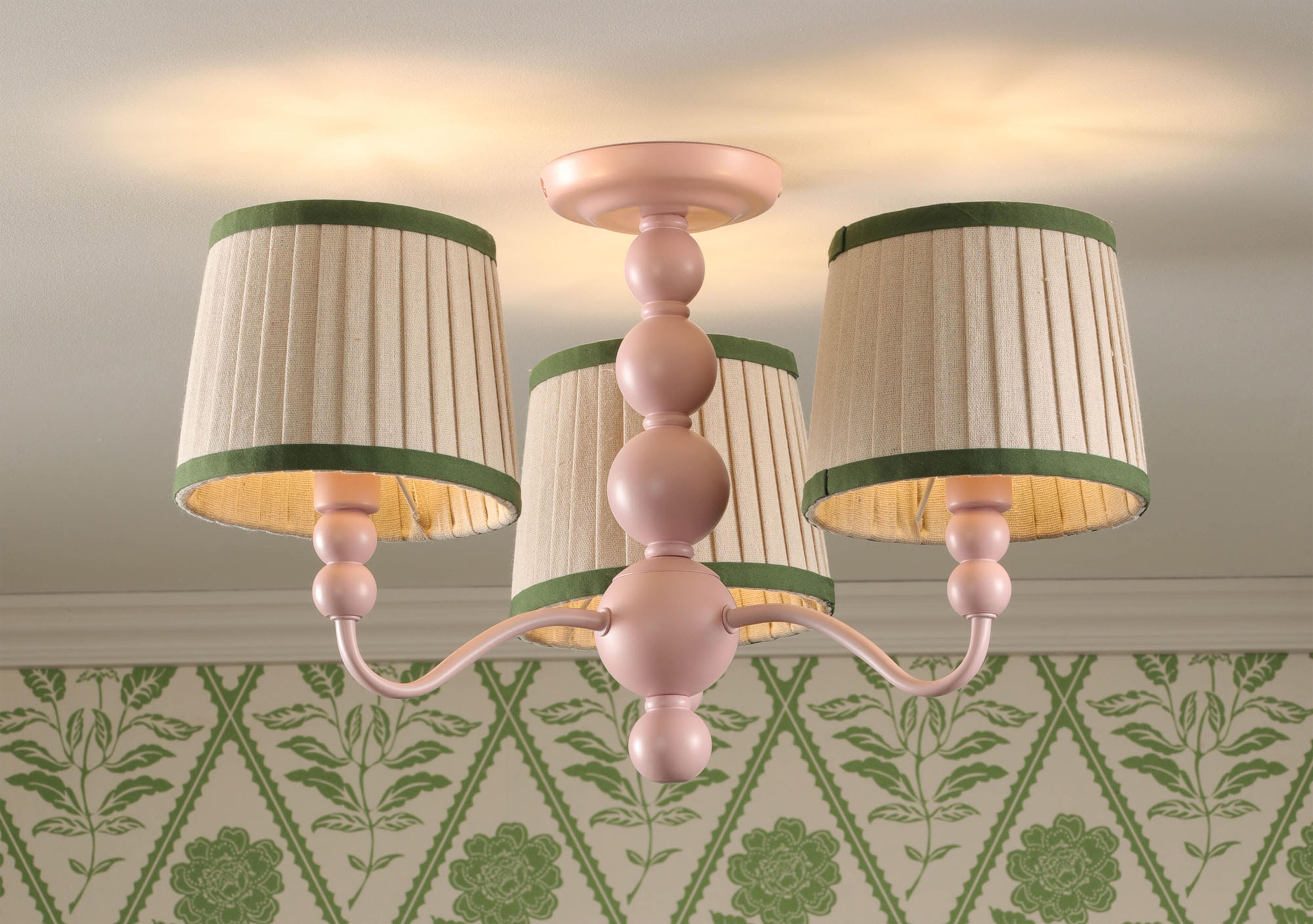 Harewood Wooden 3 Light Semi Flush Ceiling Light in  on Furniture Village
