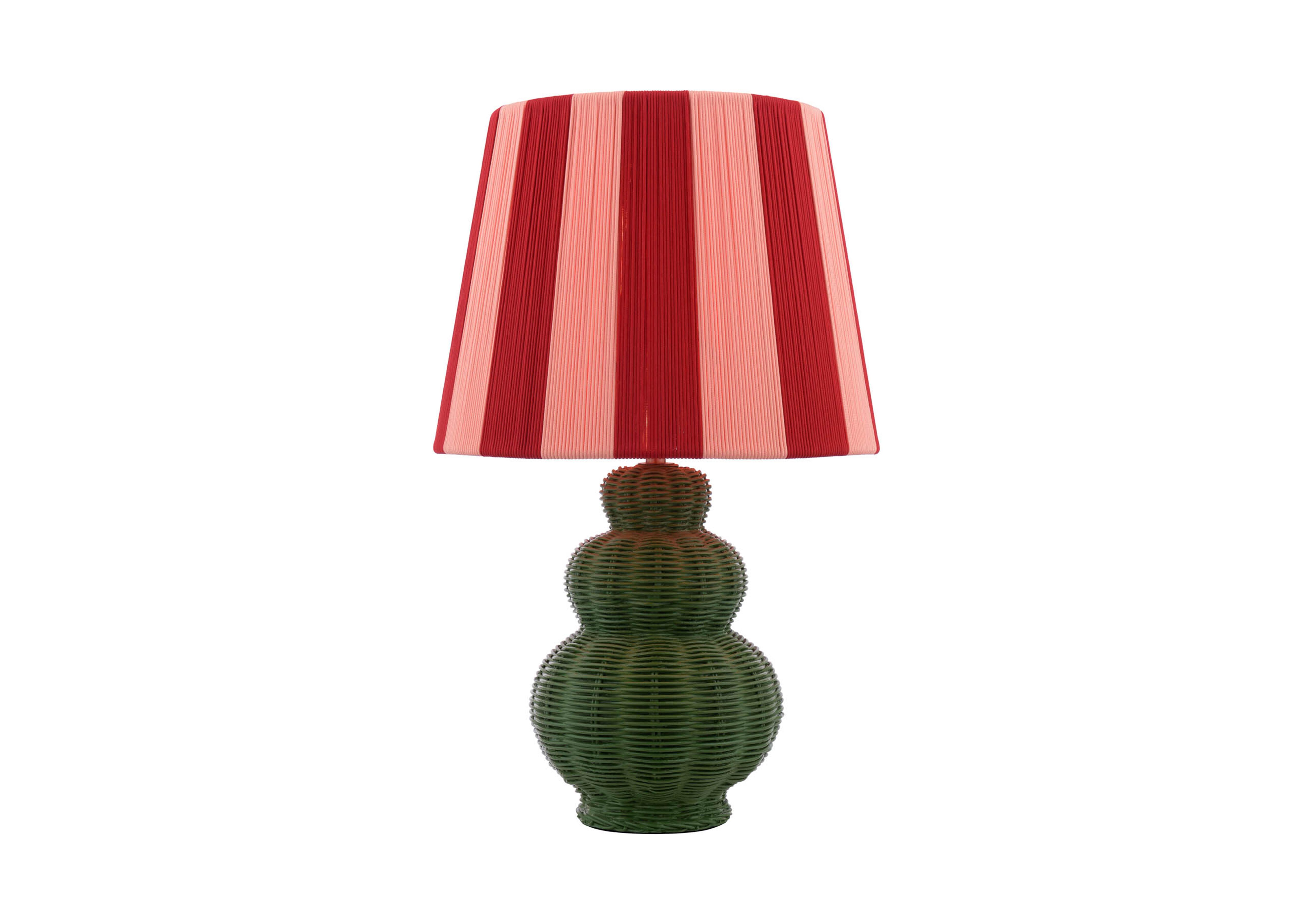 Whitby Vintage Style Table Lamp in Pink And Green on Furniture Village