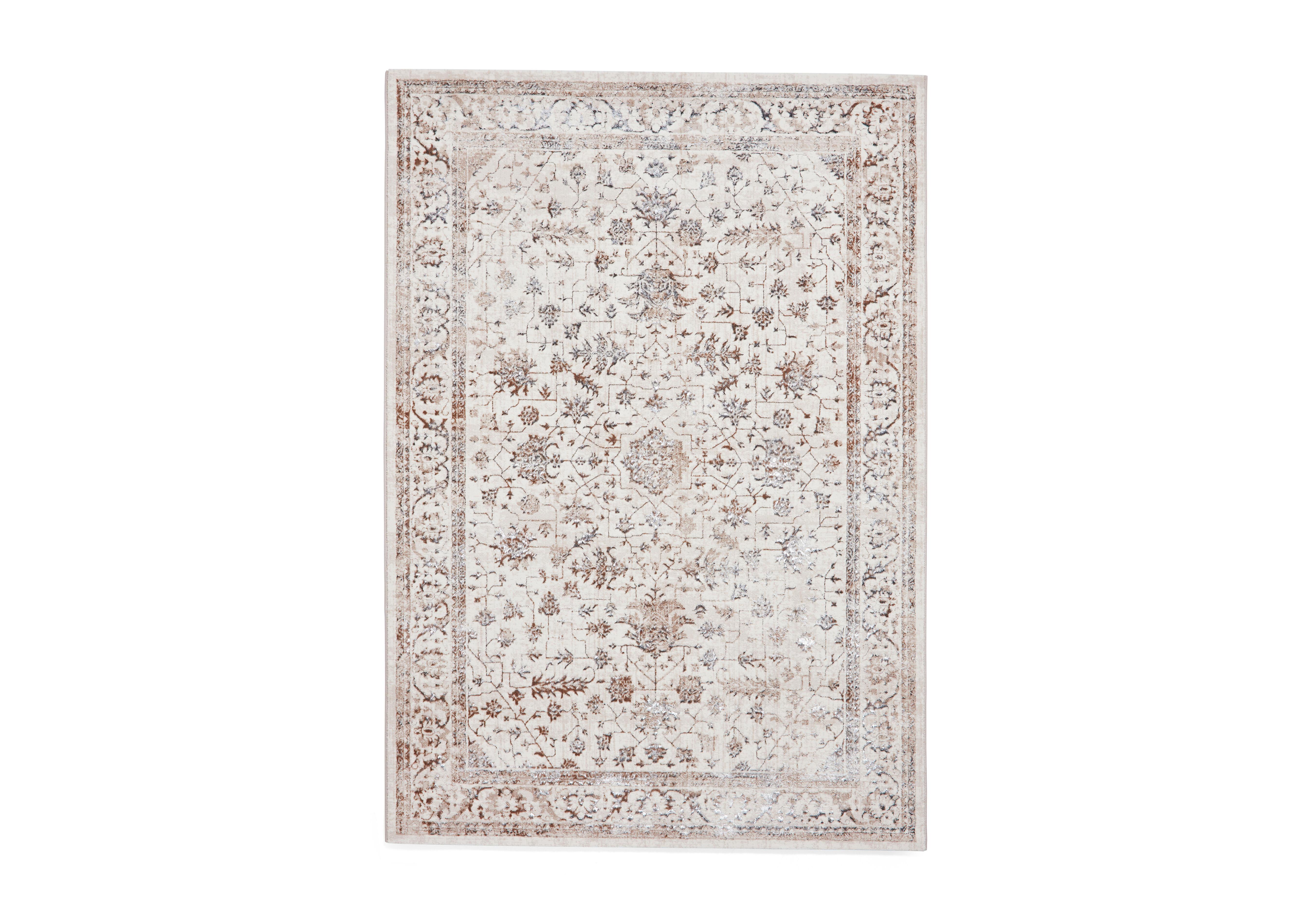 Rosalie Rug in Beige Silver on Furniture Village