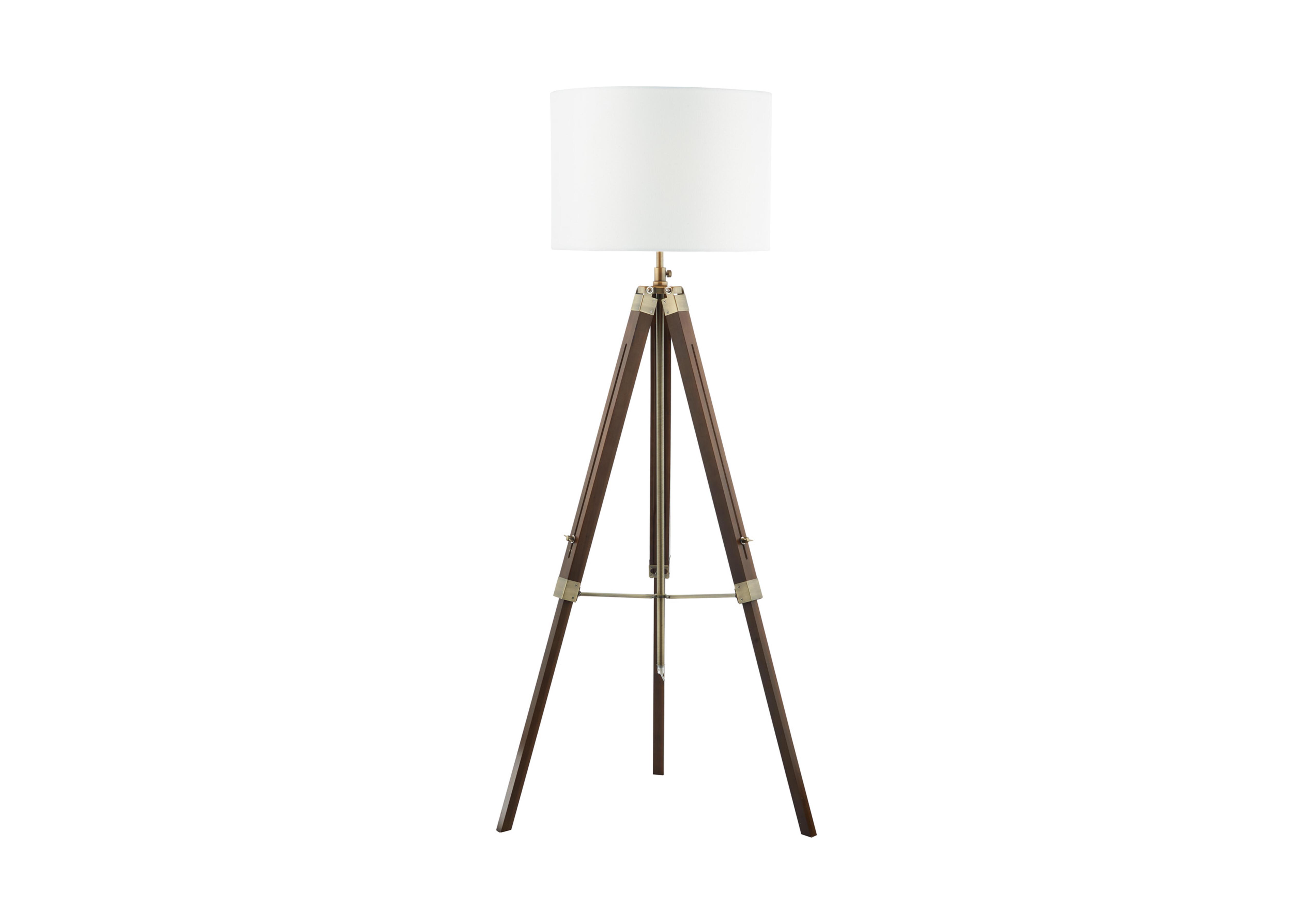 Thalia Tripod Floor Lamp in Dark Wood on Furniture Village