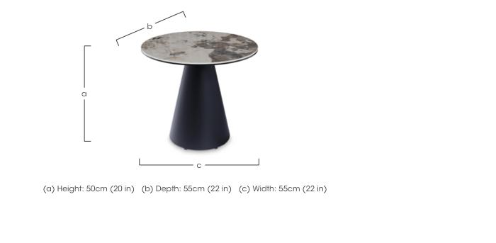 Amorim Round Lamp Table with Black Base in  on Furniture Village