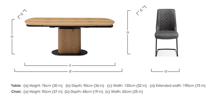 Jayden Swivel Extending Dining Table and 6 Faux Leather Cantilever Dining Chairs in  on Furniture Village