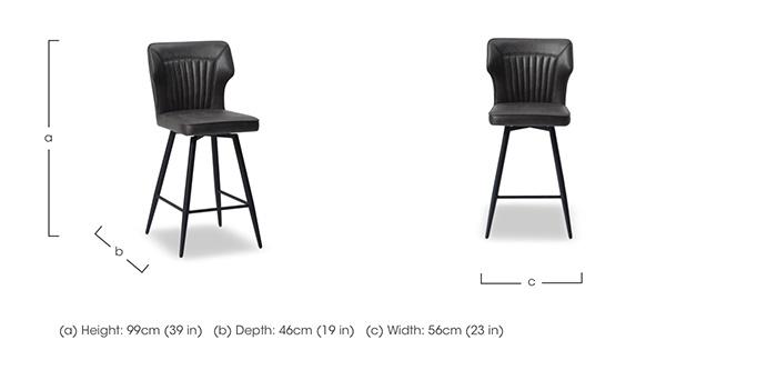 Jayden Faux Leather Swivel Bar Stool in  on Furniture Village