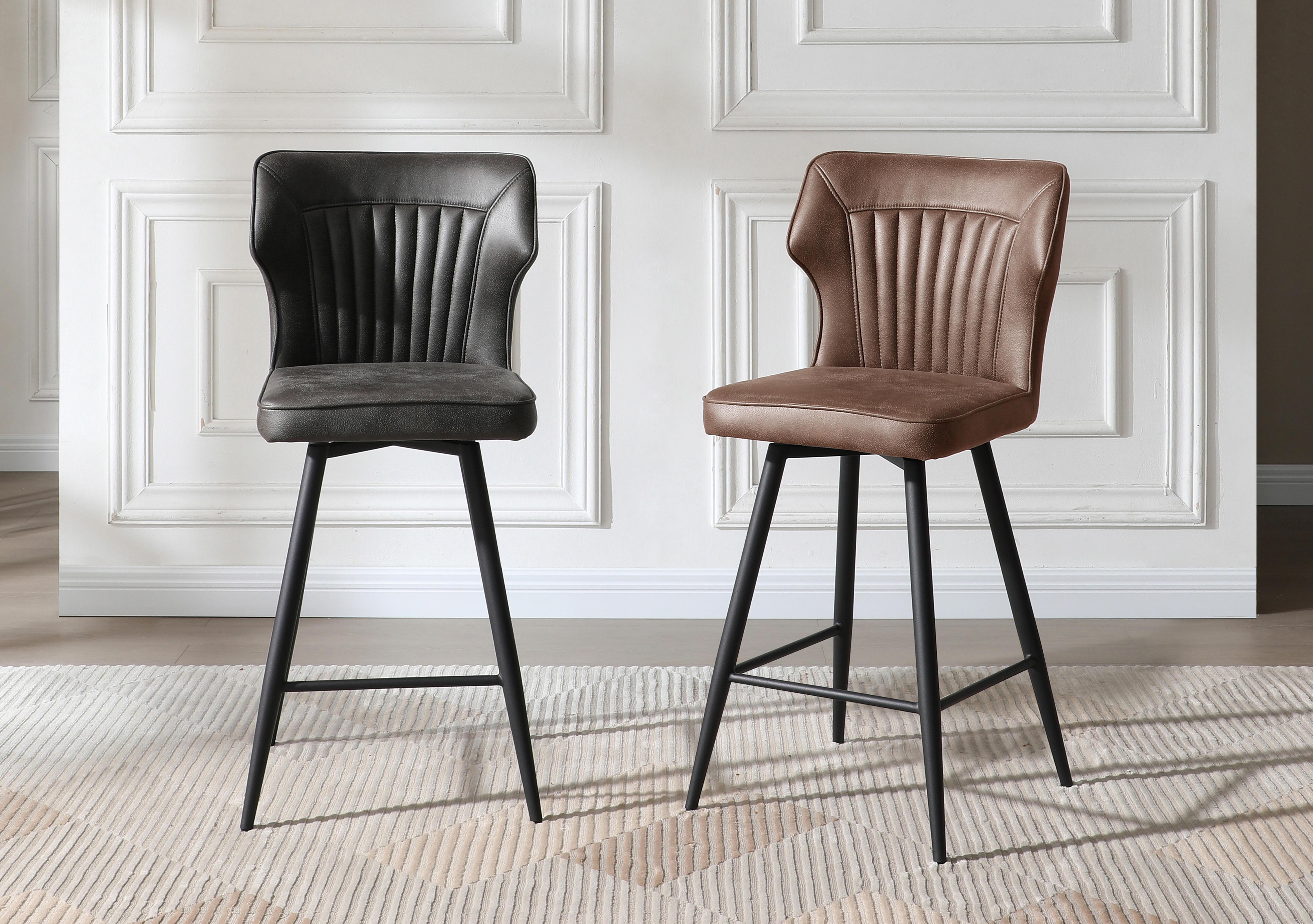 Jayden Faux Leather Swivel Bar Stool in  on Furniture Village