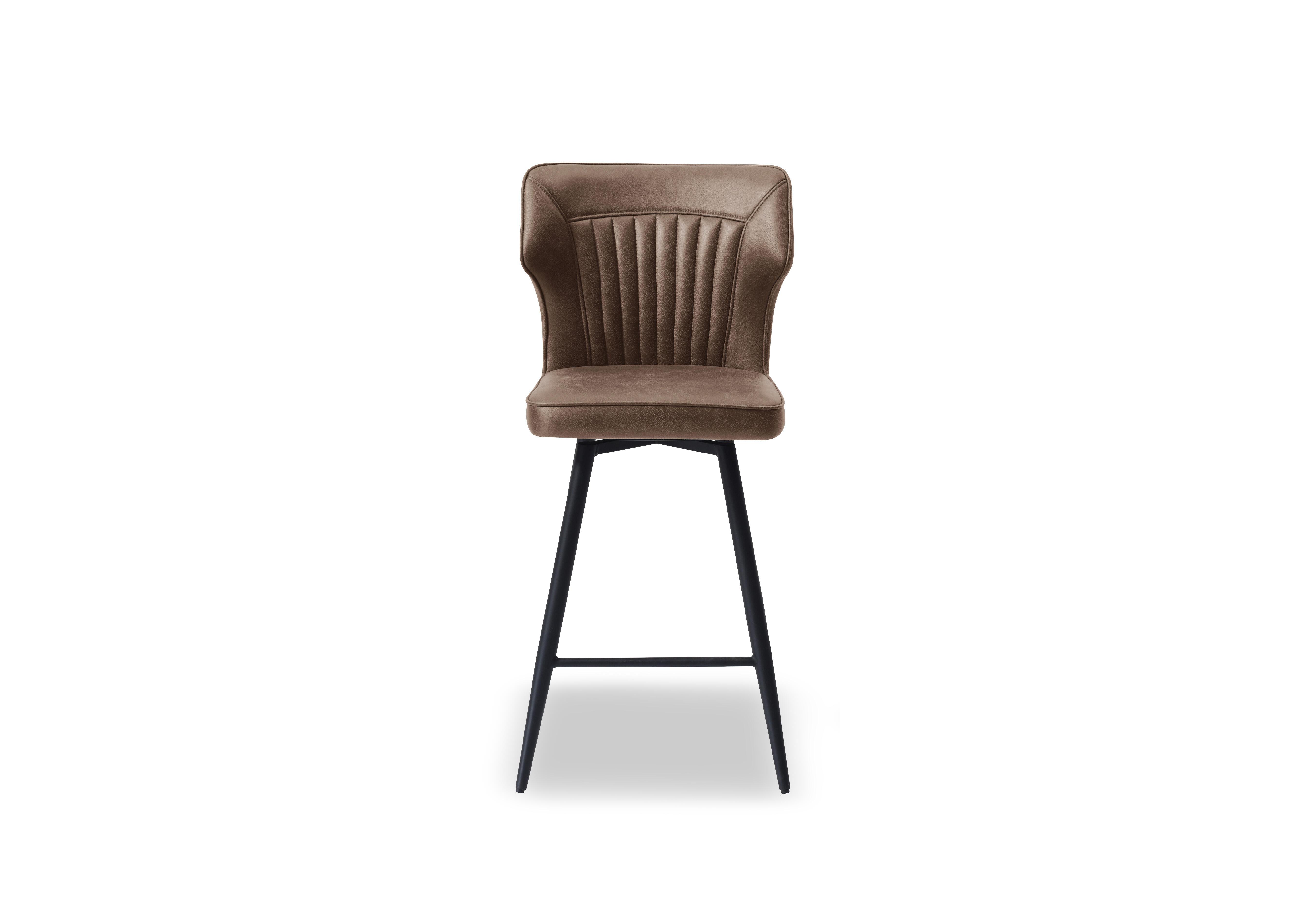 Jayden Faux Leather Swivel Bar Stool in Light Brown on Furniture Village