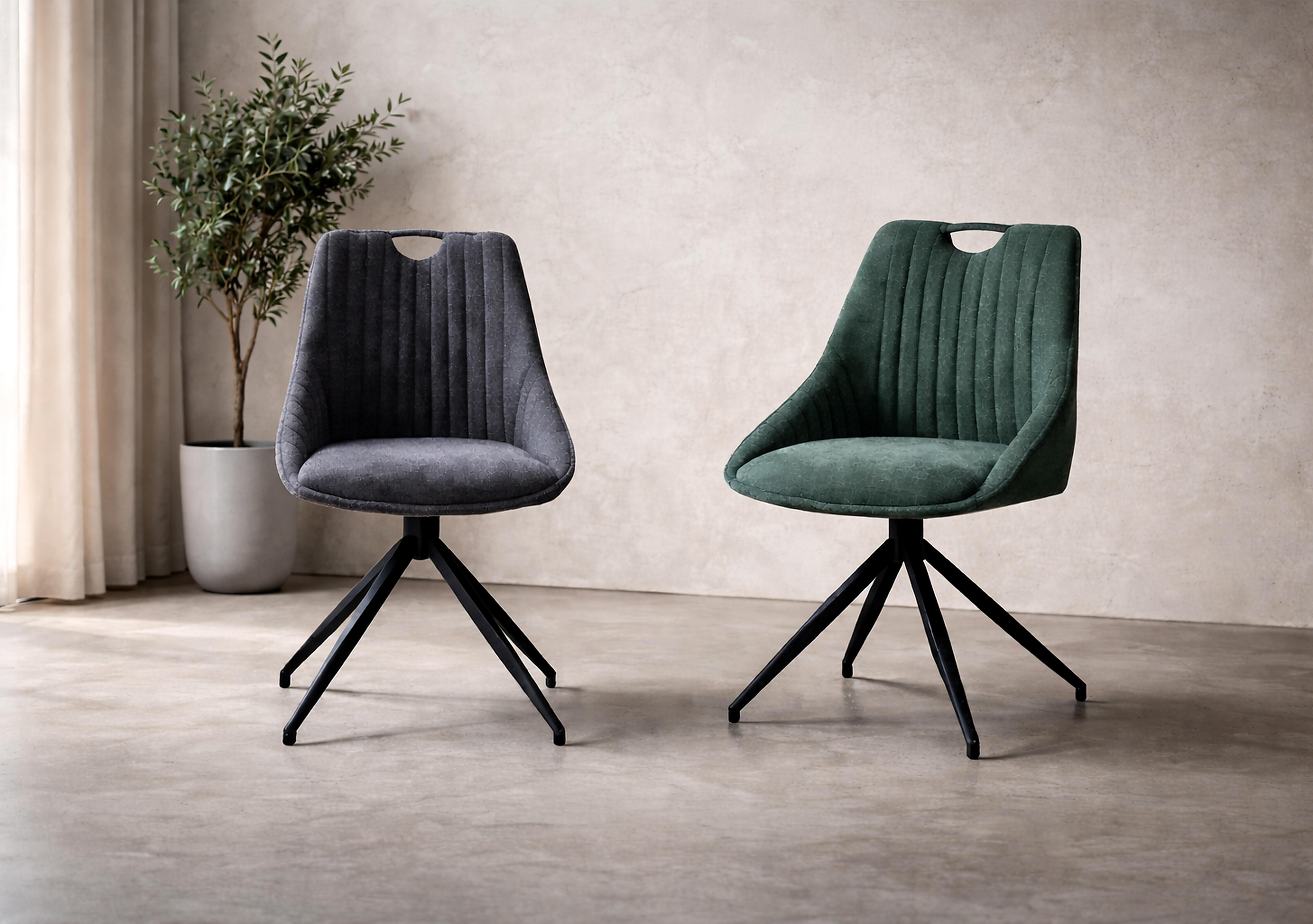 Petra Pair of Fabric Swivel Dining Chairs in  on Furniture Village