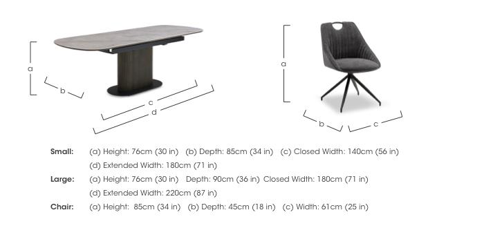 Petra Pop Up Extending Dining Table and 4 Swivel Dining Chairs in  on Furniture Village