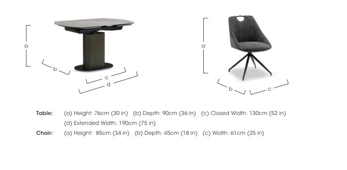 Petra Swivel Extending Dining Table and 4 Swivel Dining Chairs in  on Furniture Village