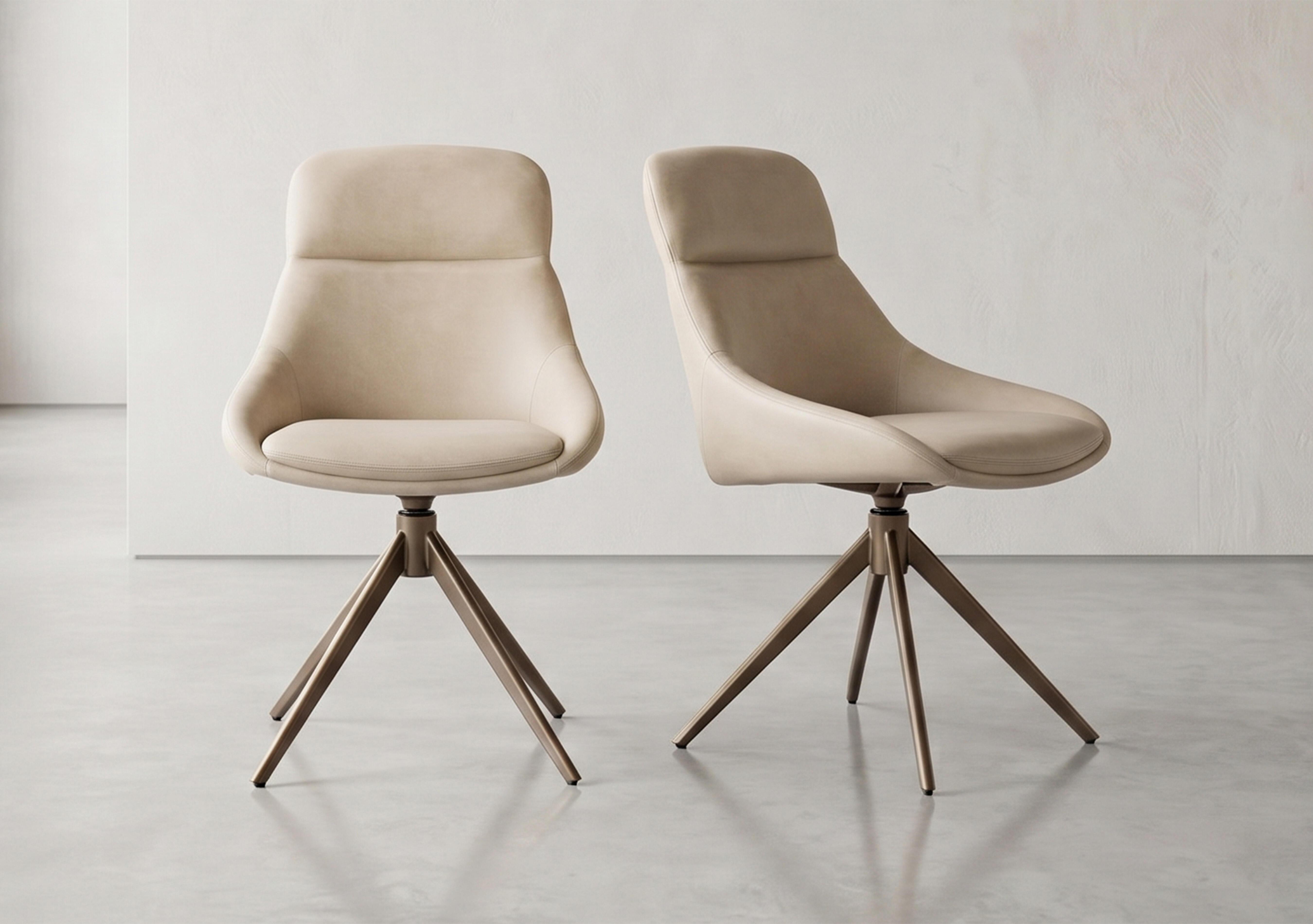 Arno Pair of Faux Leather Swivel Dining Chairs in  on Furniture Village