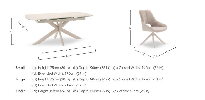 Tino Pop-up Extending Dining Table and 6 Two Tone Swivel Dining Chairs in  on Furniture Village