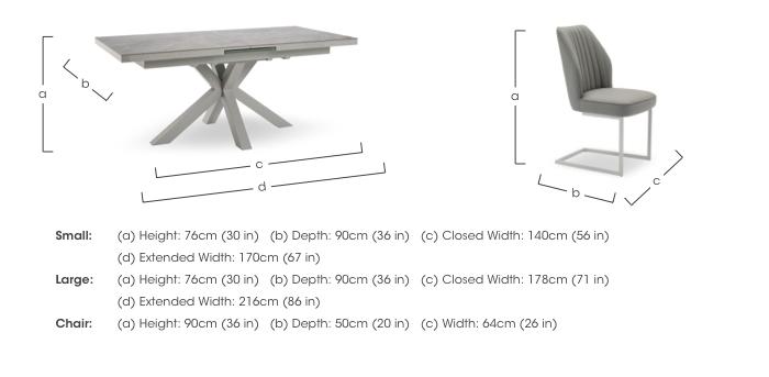 Fumo Pop Up Extending Dining Table and 6 Faux Leather Cantilever Dining Chairs in  on Furniture Village