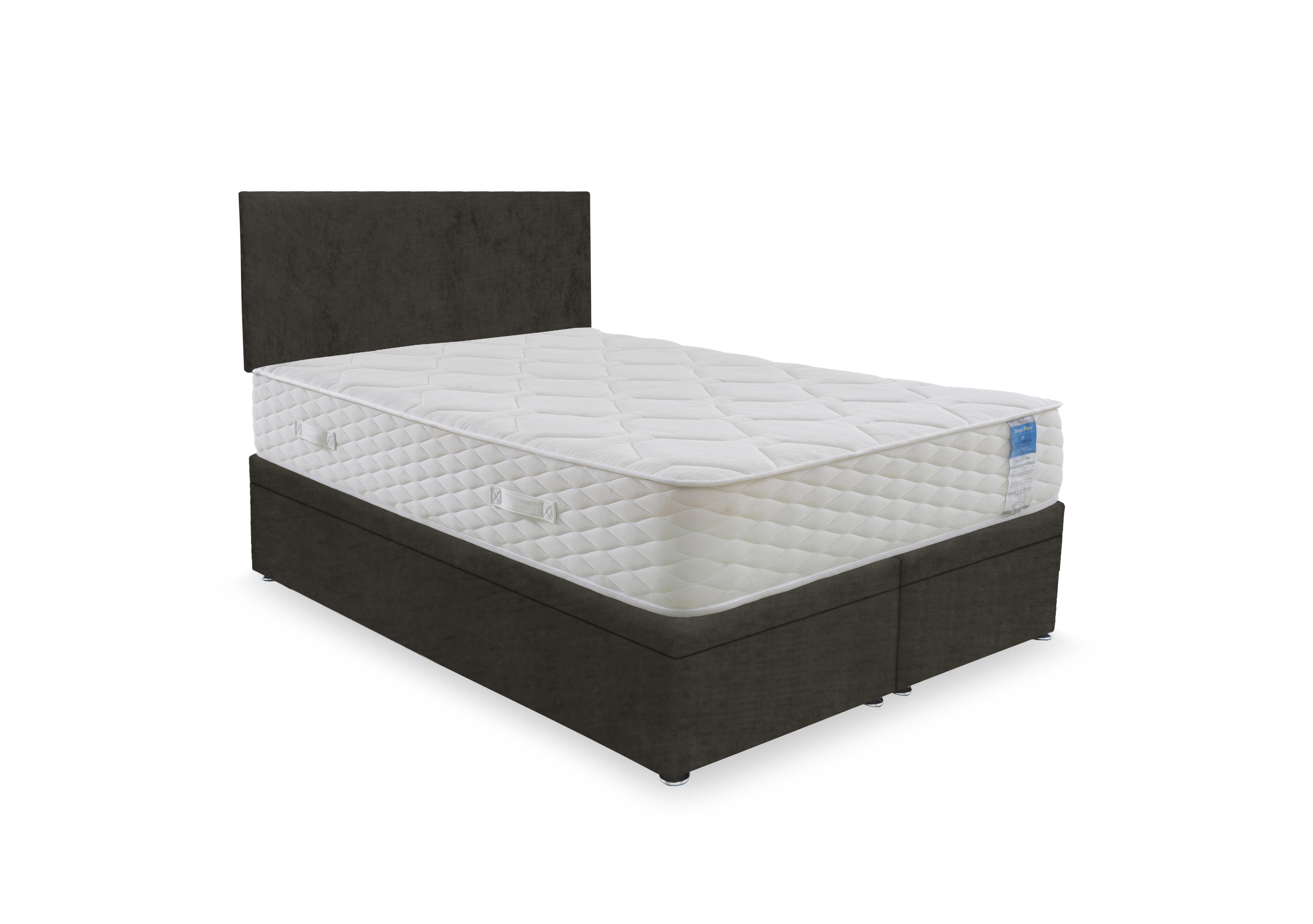 Memory Plus Electric End Lift Ottoman Divan Set in Milan Thunder on Furniture Village
