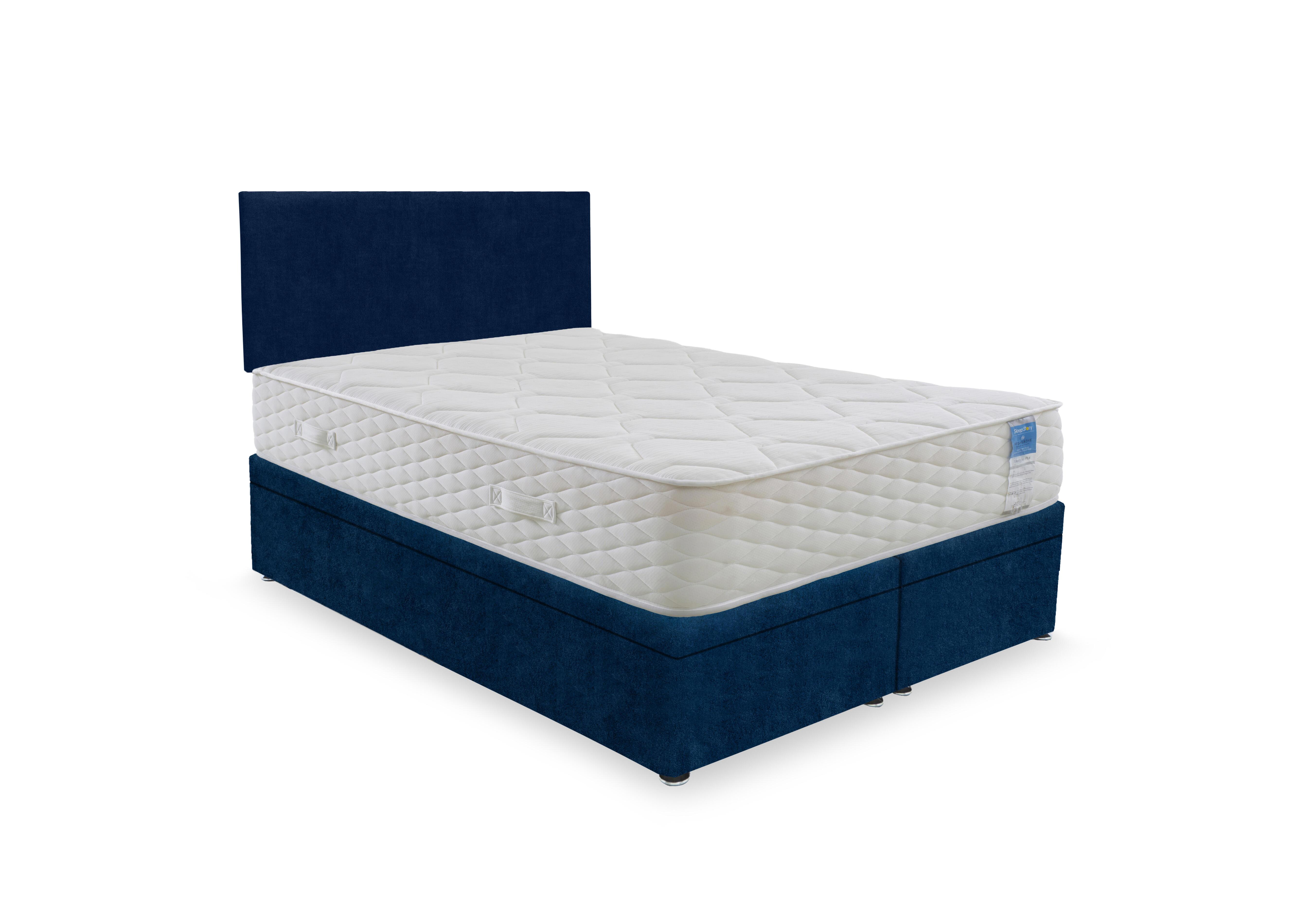Memory Plus Electric End Lift Ottoman Divan Set in Plain Sapphire on Furniture Village