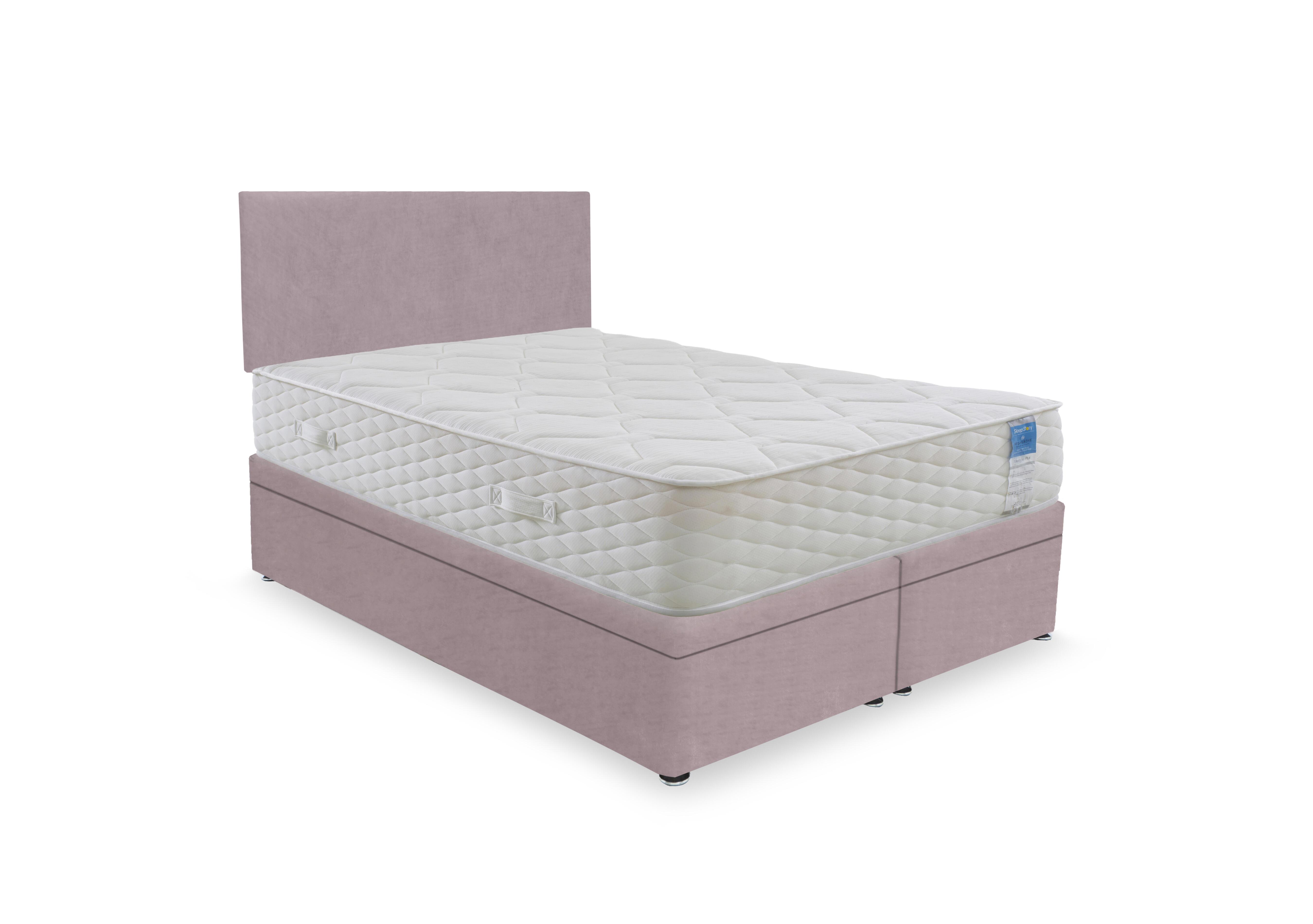 Memory Plus Electric End Lift Ottoman Divan Set in Plush Lilac on Furniture Village