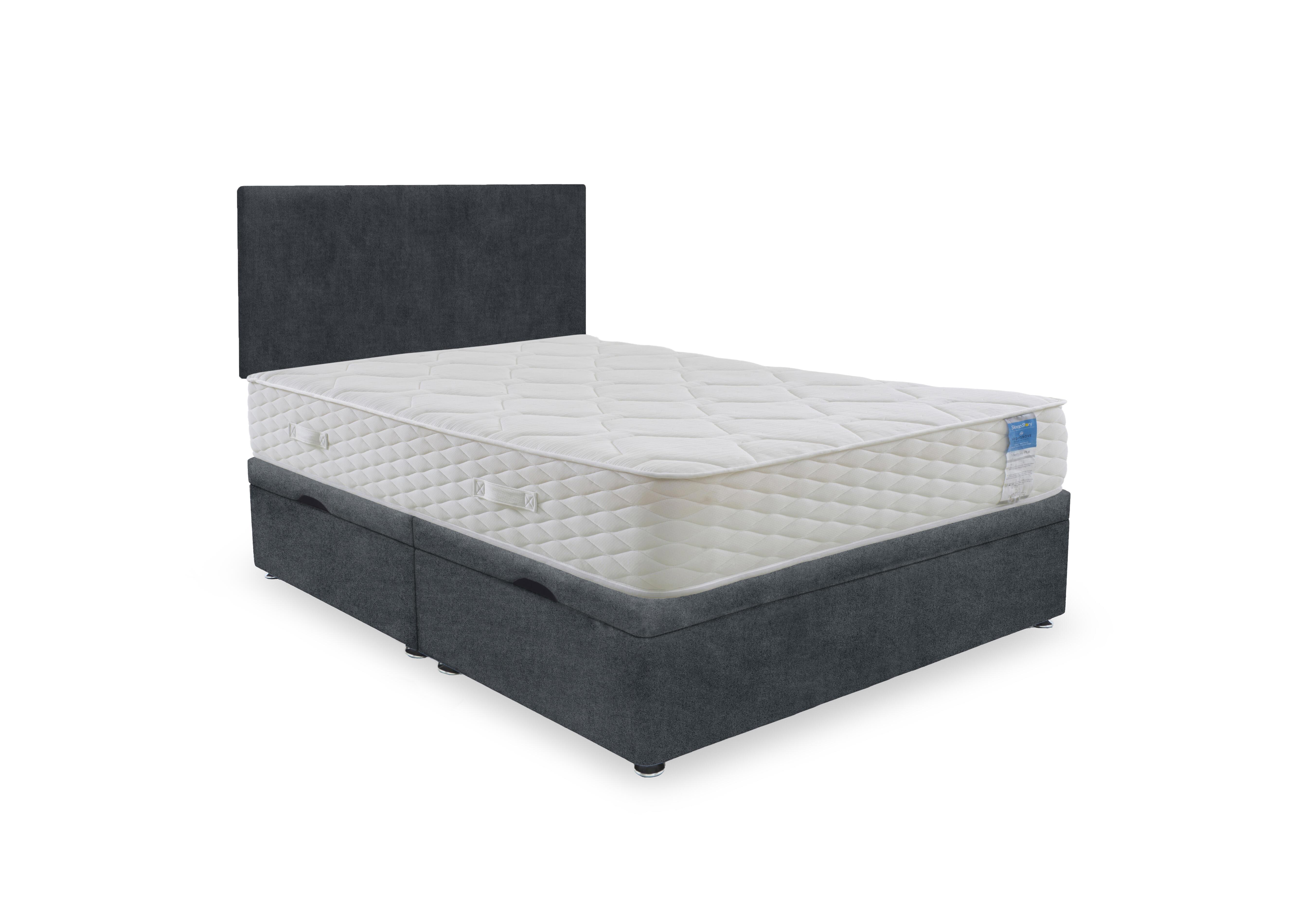 Memory Plus Side Lift Ottoman Divan Set in Plain Onyx on Furniture Village