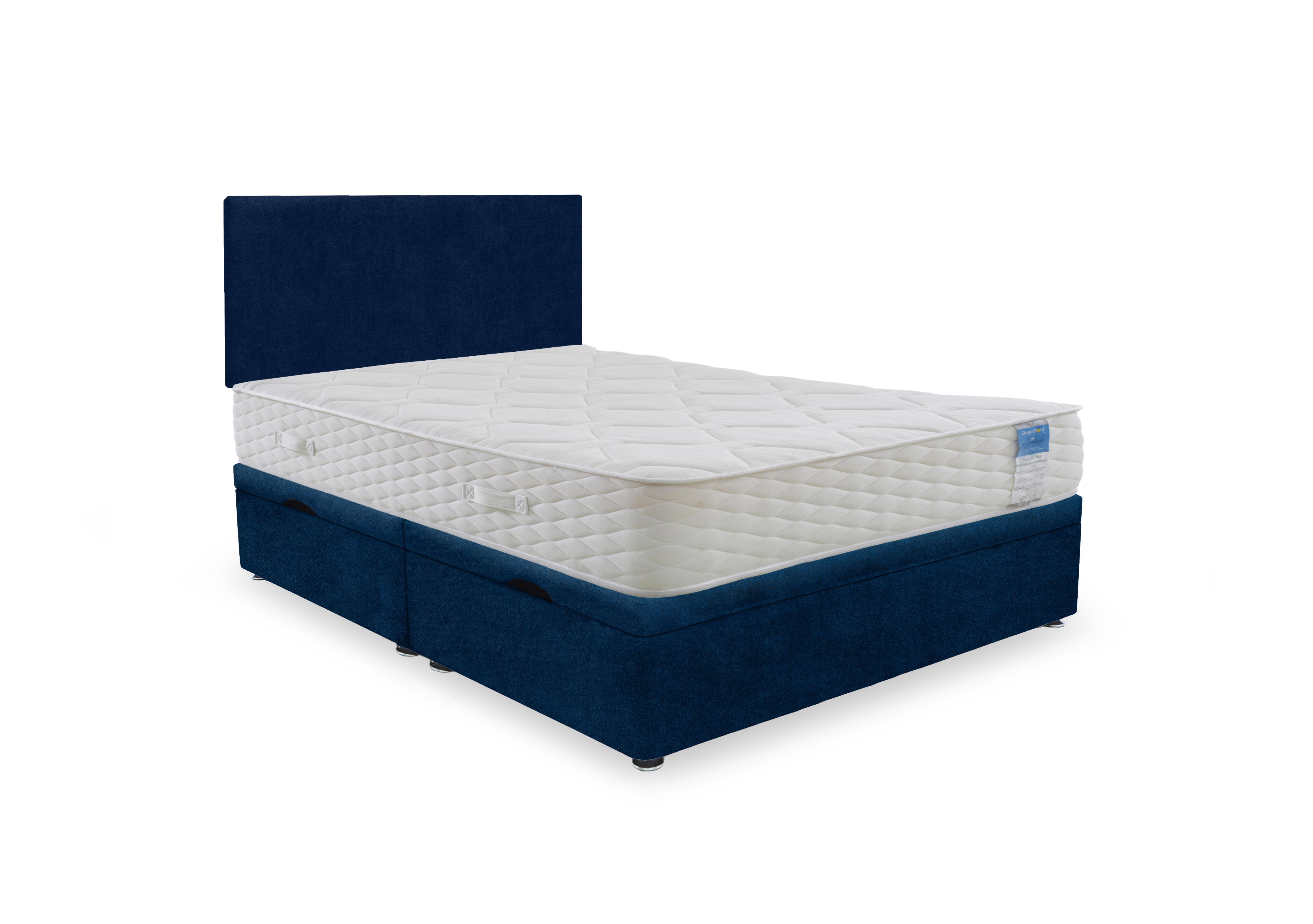 Memory Plus Side Lift Ottoman Divan Set in Plain Sapphire on Furniture Village
