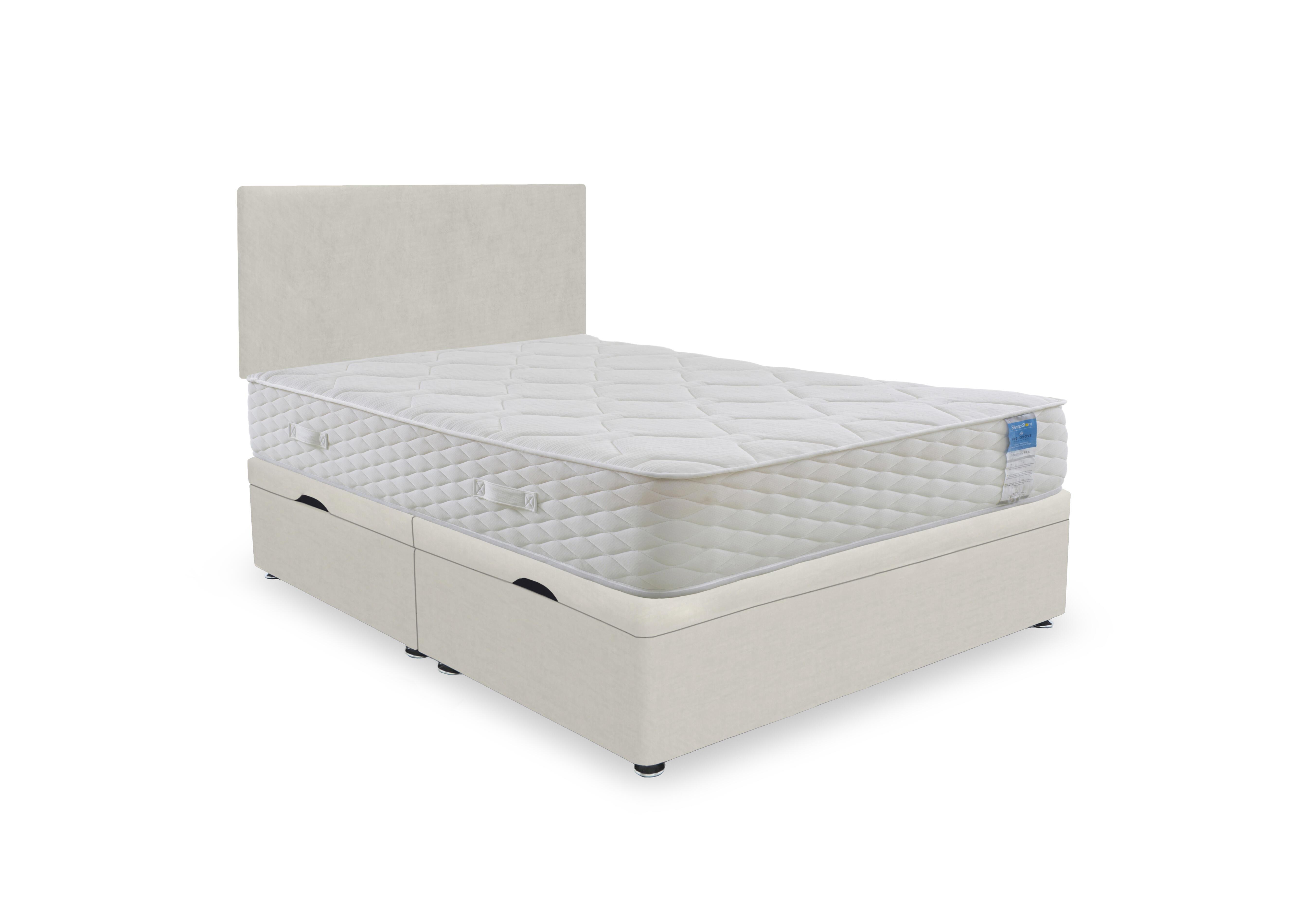 Memory Plus Side Lift Ottoman Divan Set in Plush Ecru on Furniture Village