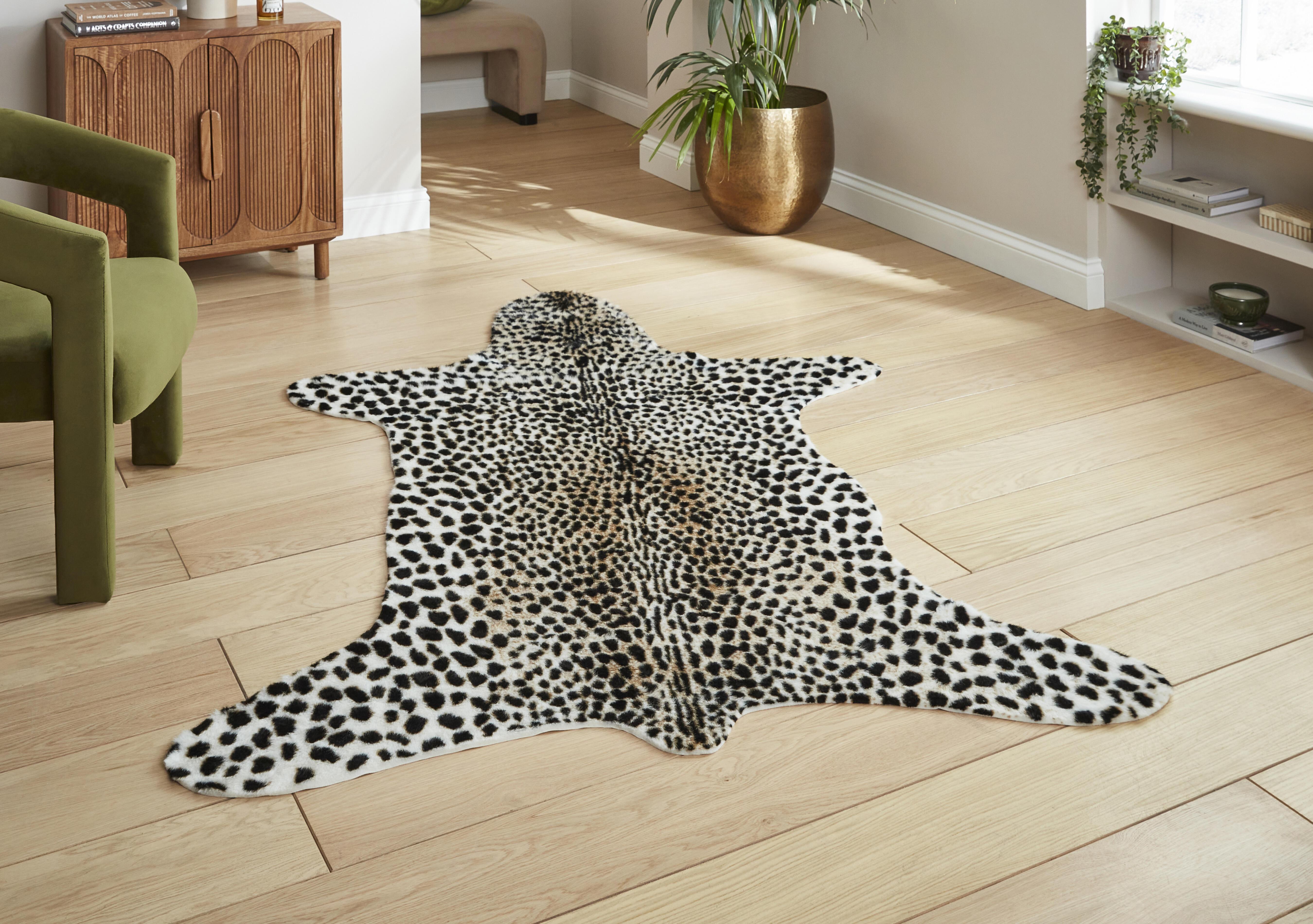 Faux Fur Cheetah Rug in  on Furniture Village
