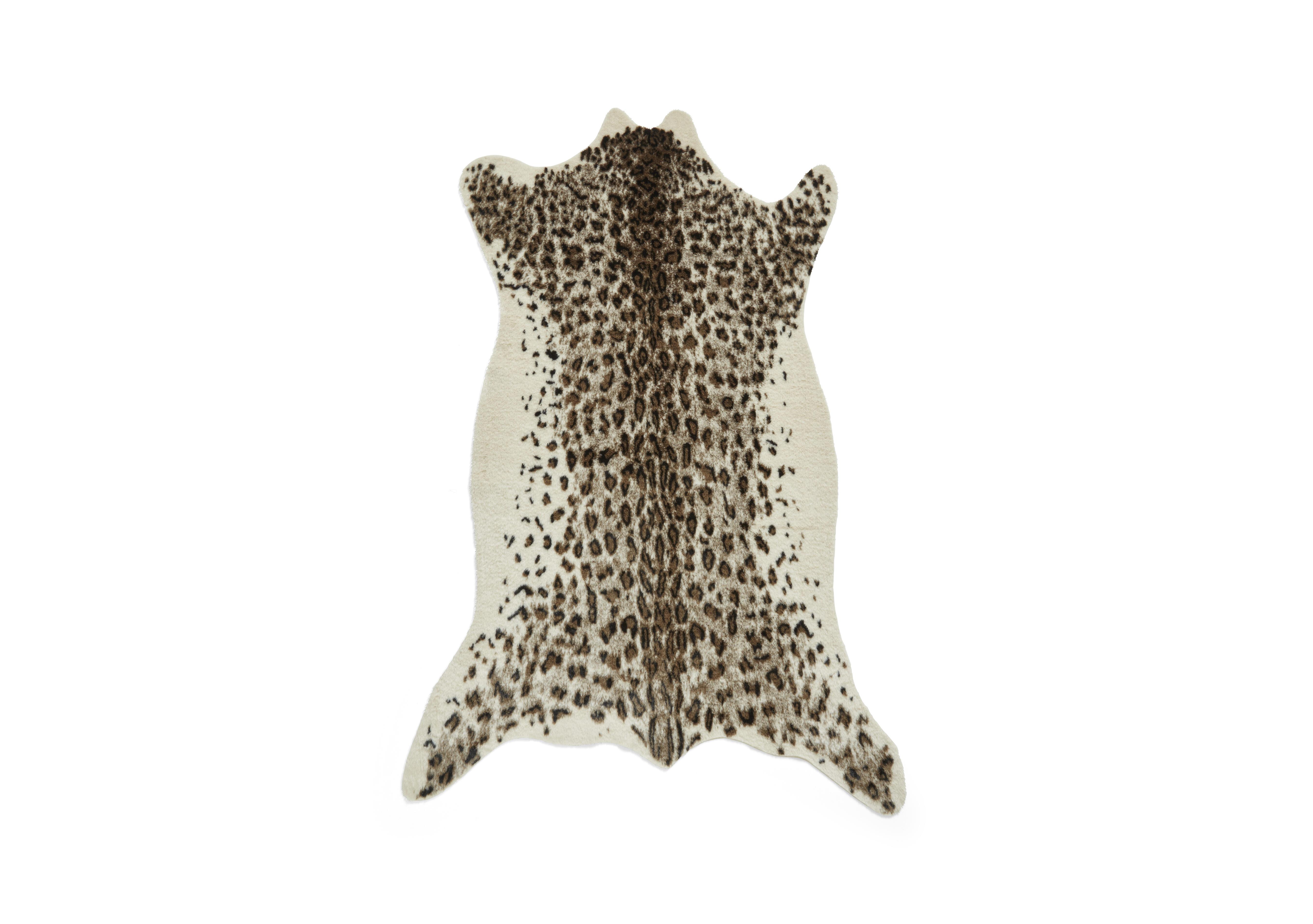 Faux Fur Leopard Rug in  on Furniture Village