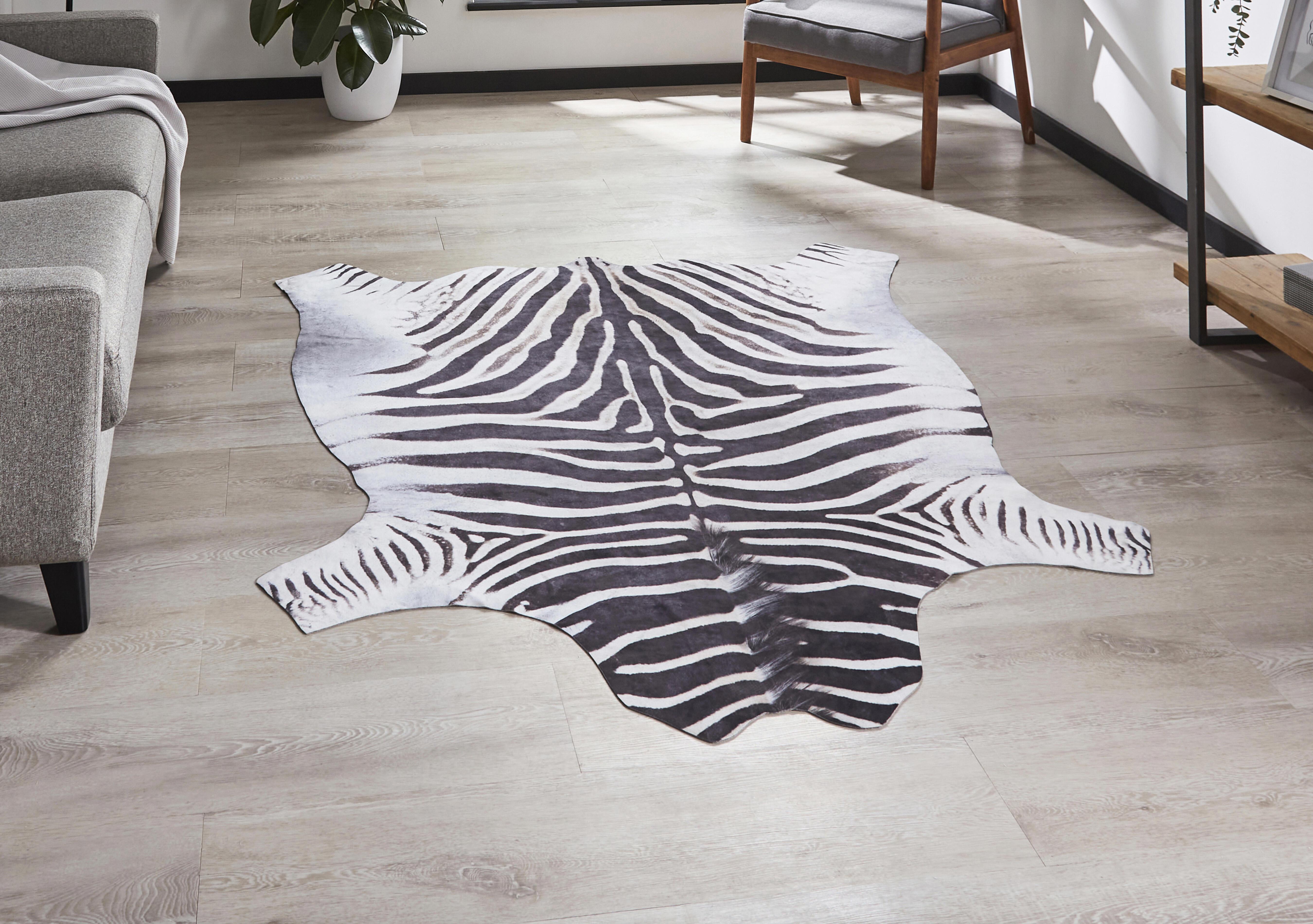 Faux Zebra Print Rug in  on Furniture Village