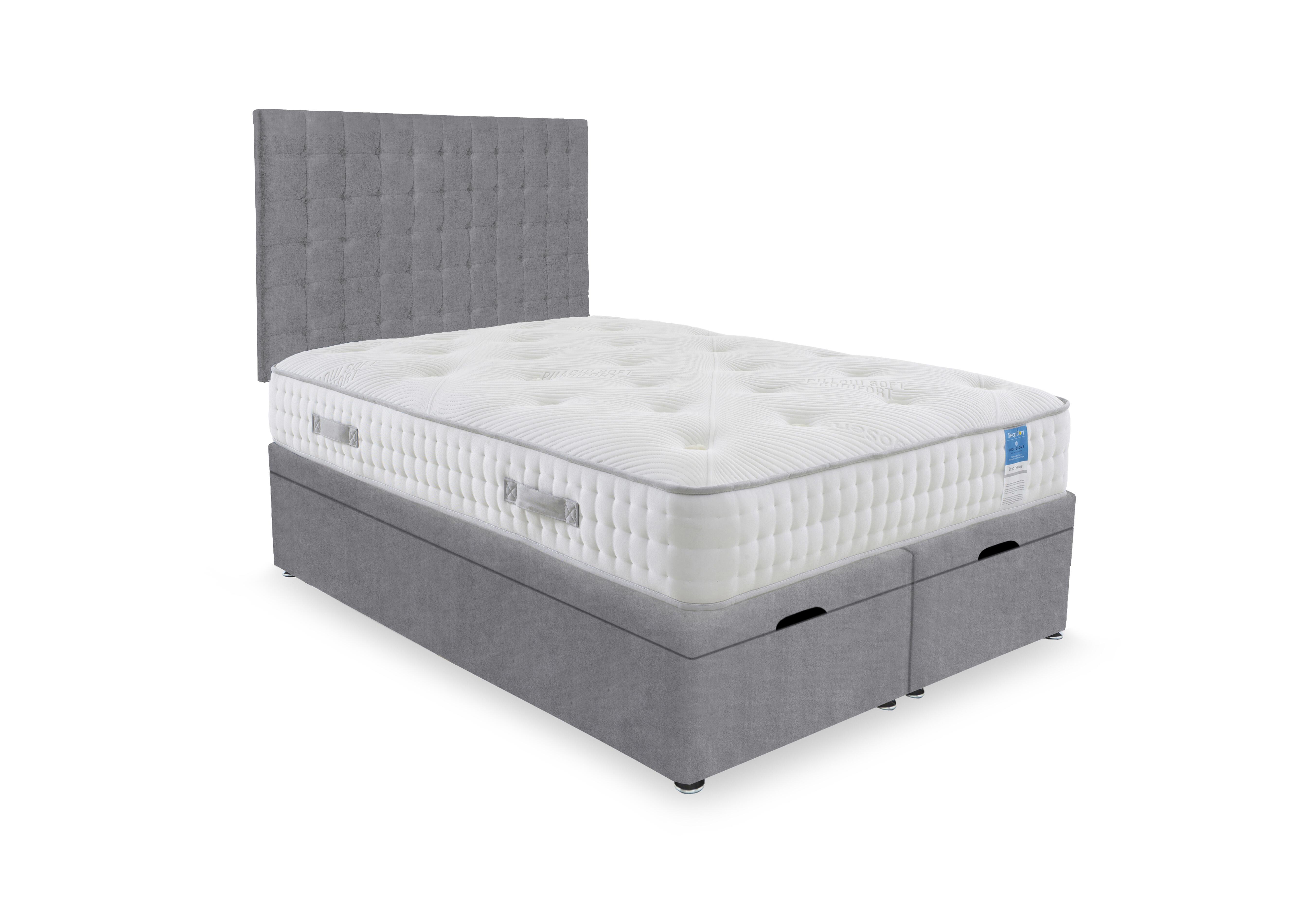Ergo Deluxe End Lift Ottoman Divan Set in Plain Diamond on Furniture Village