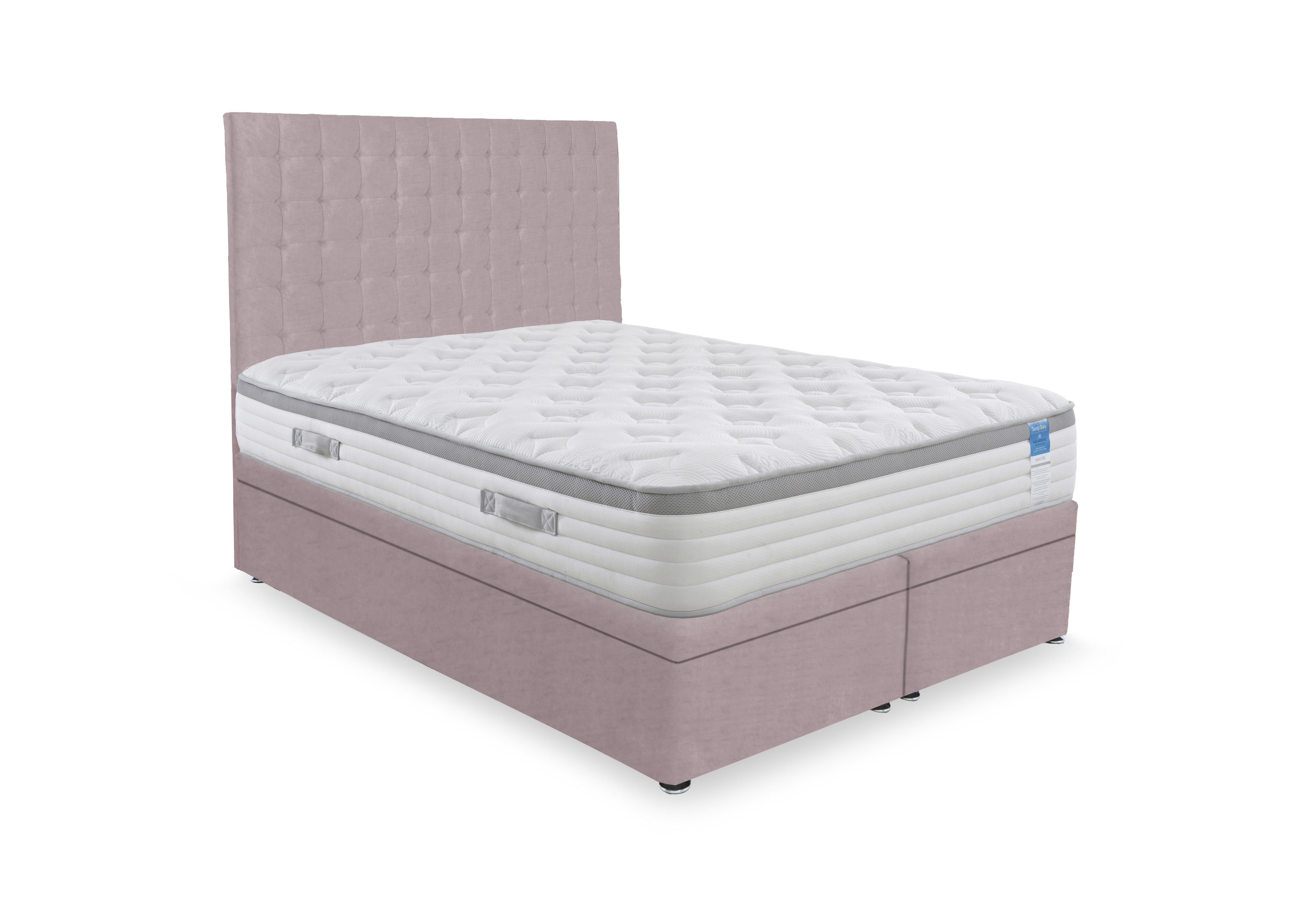 Hybrid 360 Electric End Lift Ottoman Divan Set in Plush Lilac on Furniture Village