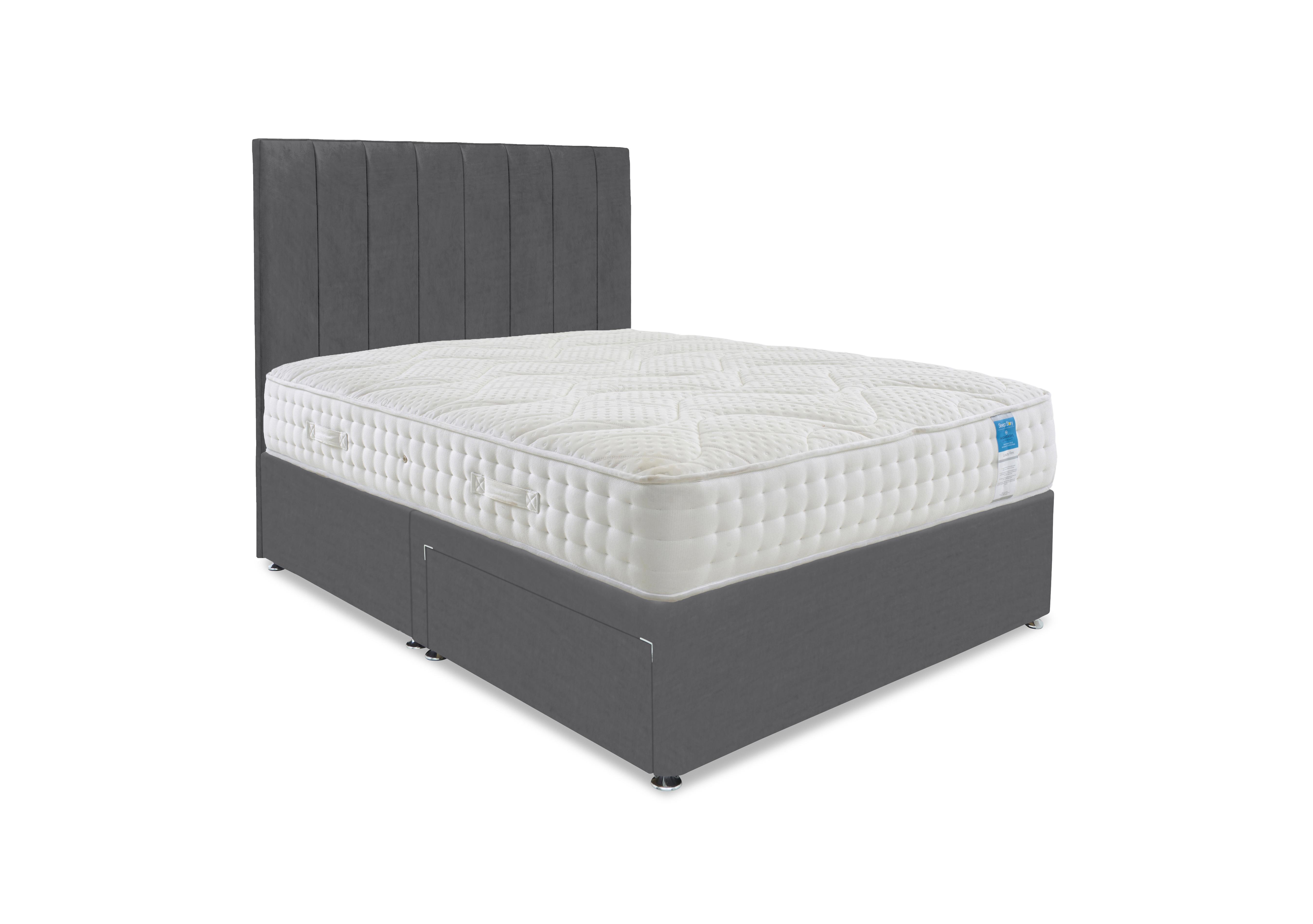 Luxury Firm Divan Set in Plush Dark Grey on Furniture Village