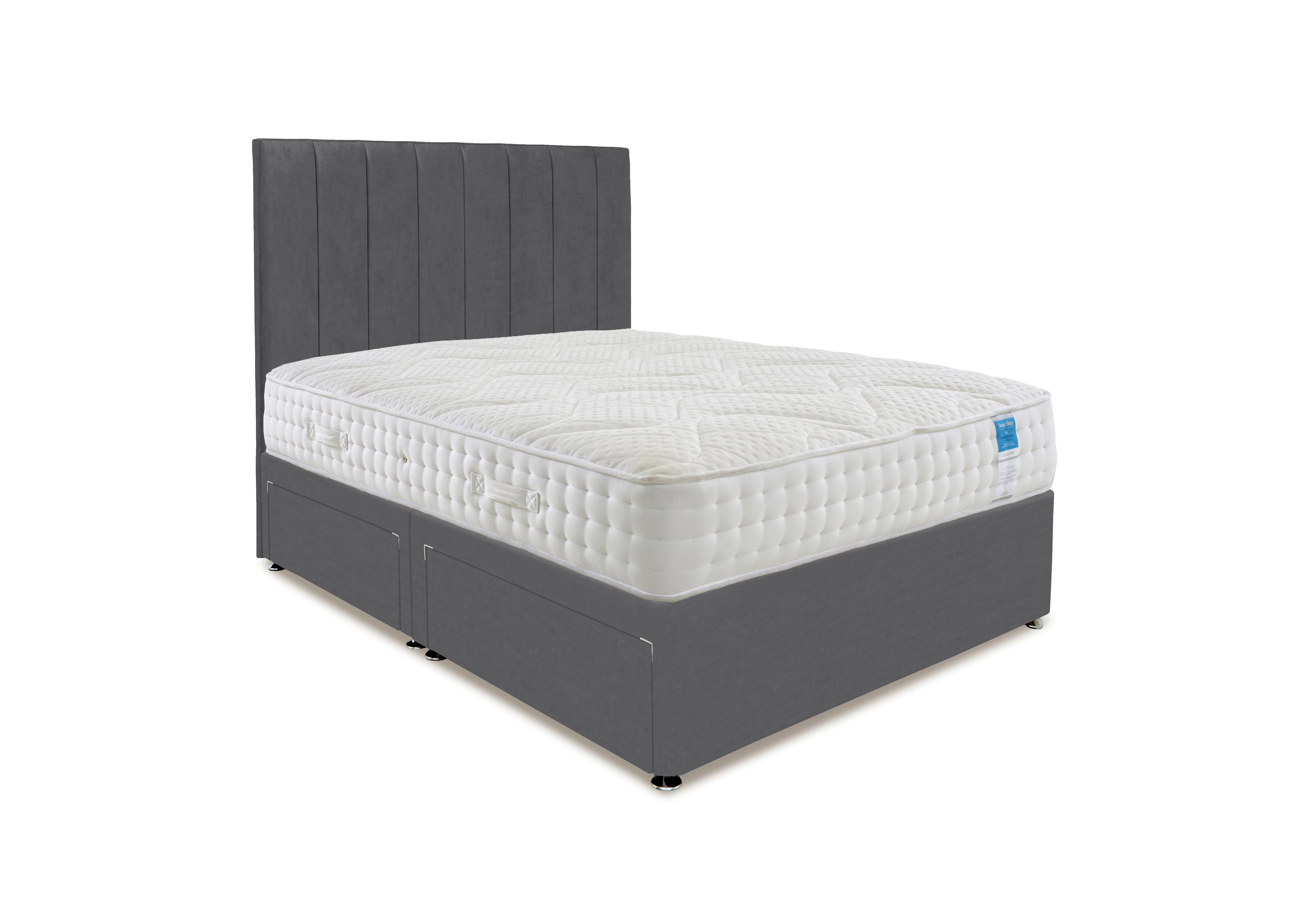 Luxury Firm Divan Set in Plush Dark Grey on Furniture Village
