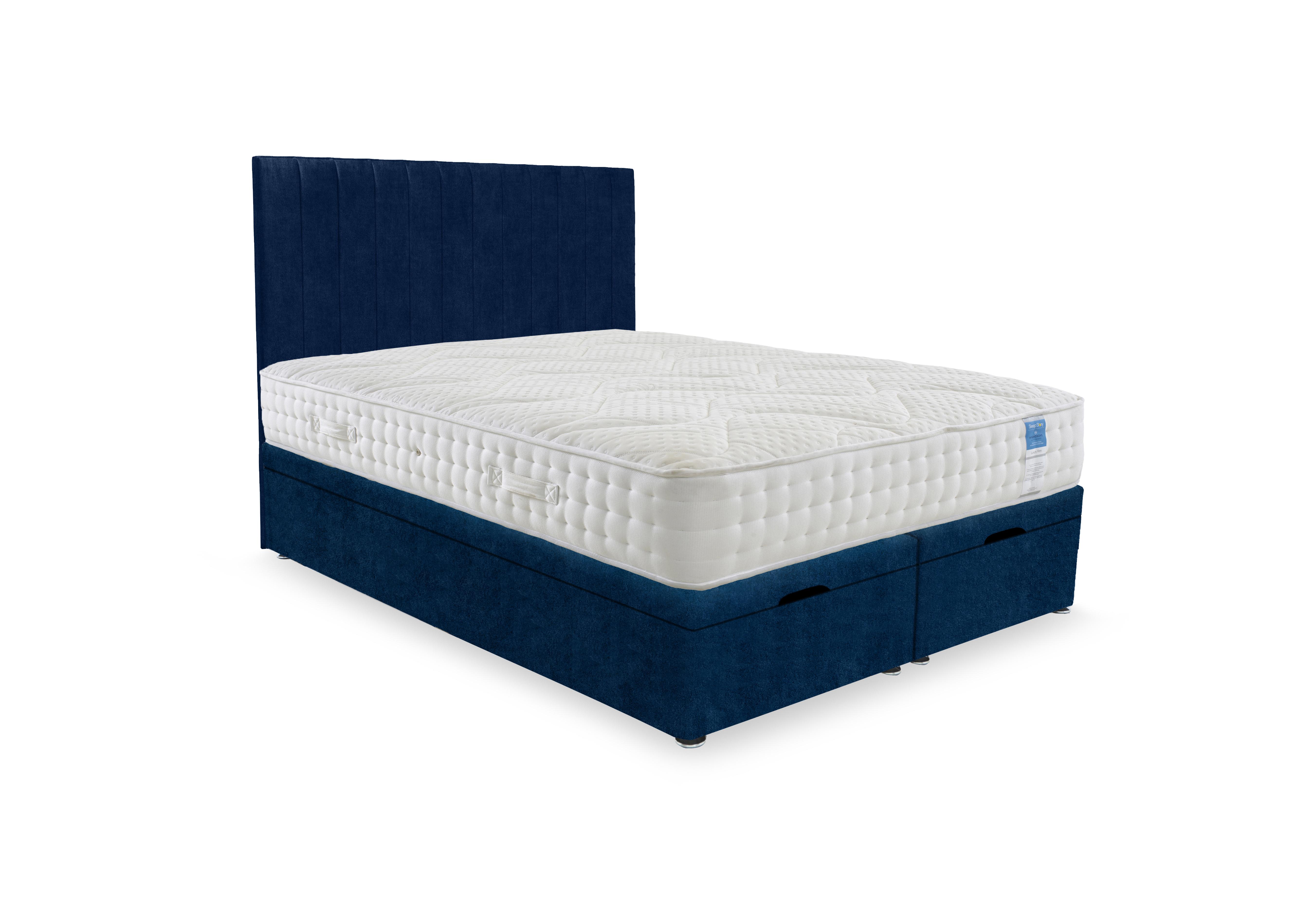Luxury Firm End Lift Ottoman Divan Set in Plain Sapphire on Furniture Village