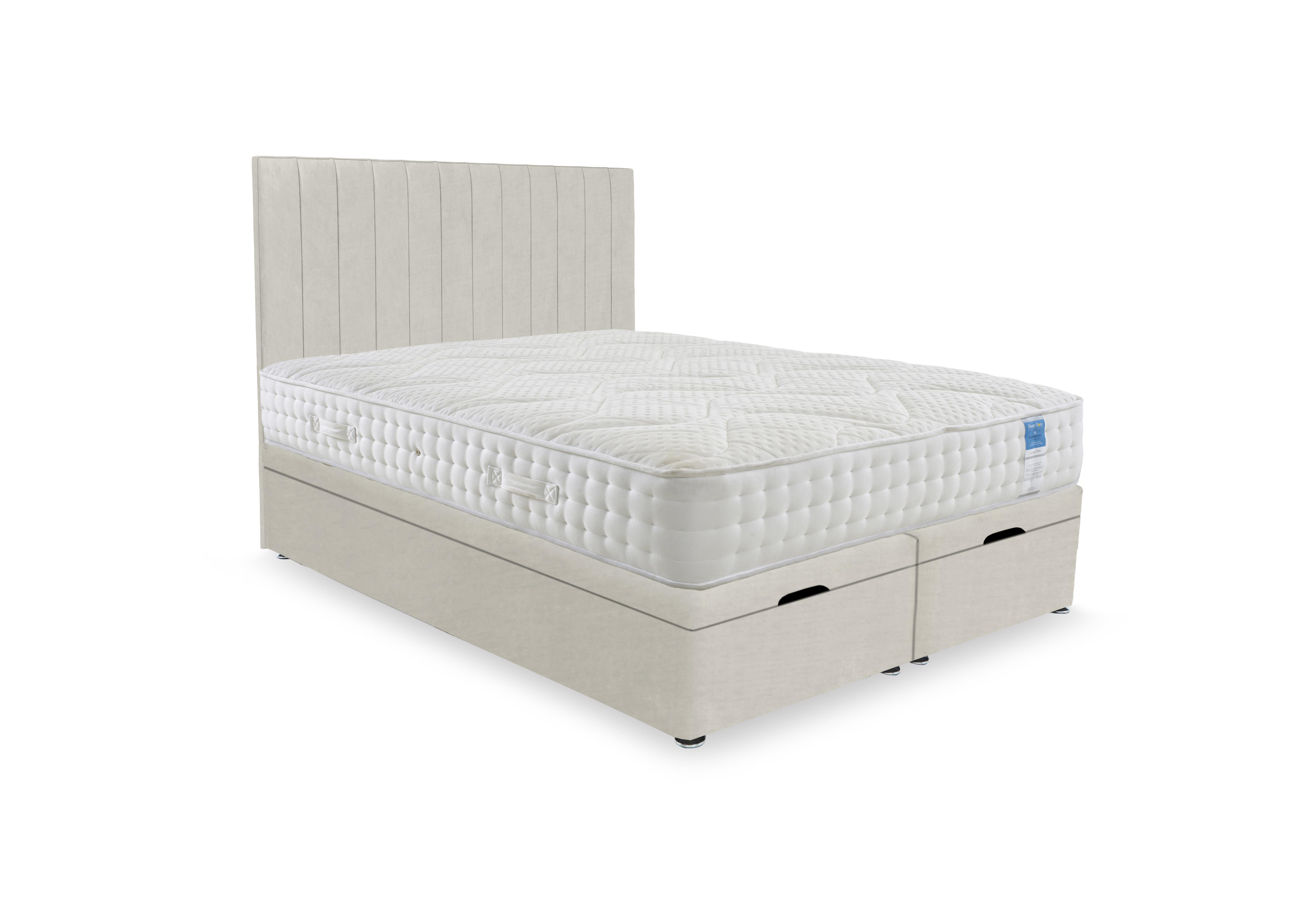 Luxury Firm End Lift Ottoman Divan Set in Plush Ecru on Furniture Village
